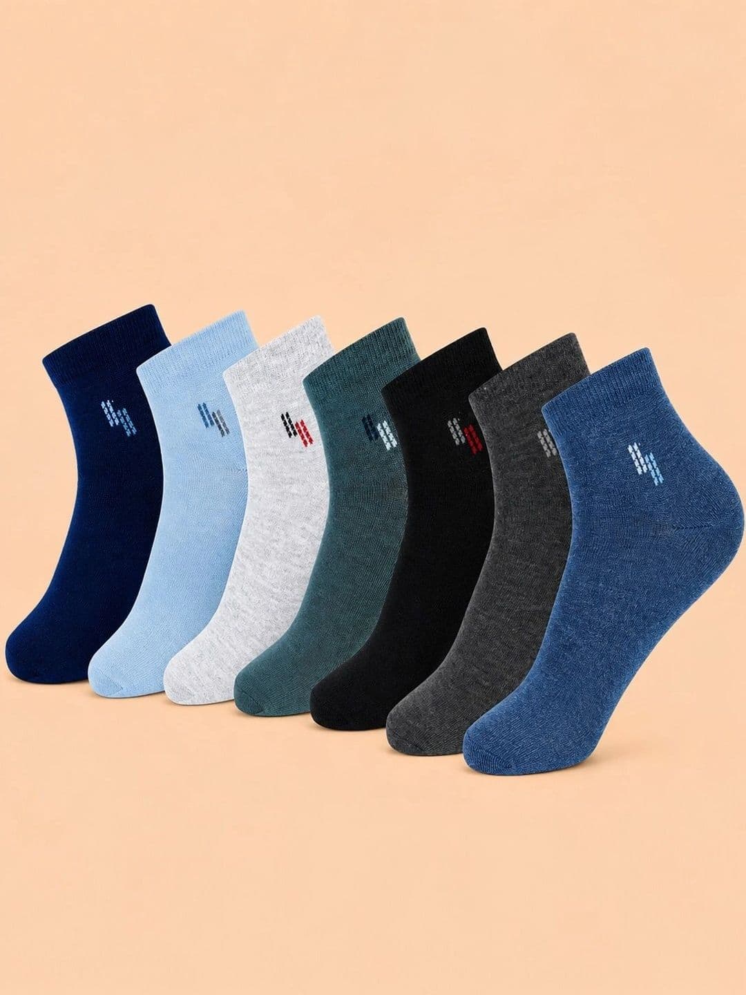 ADDOSSO Men Pack of 7 Cotton Assorted Patterned Ankle Length Socks - view 1