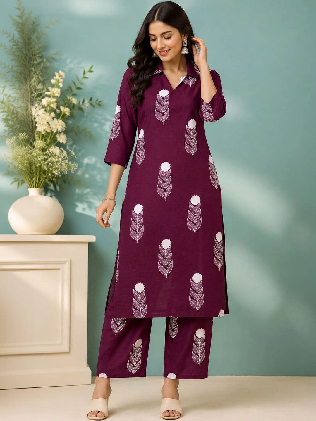 JANKHANA Women Ethnic Motifs Printed Regular Kurta with Palazzos - view 1
