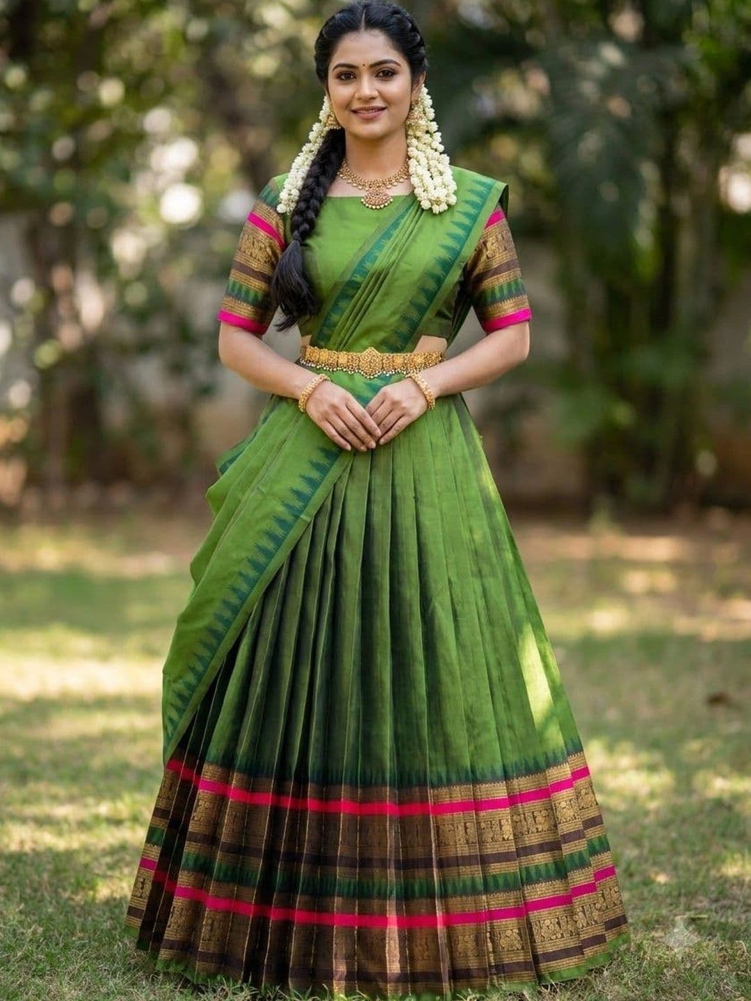 Fabcartz Semi-Stitched Lehenga & Unstitched Blouse With Dupatta - view 1