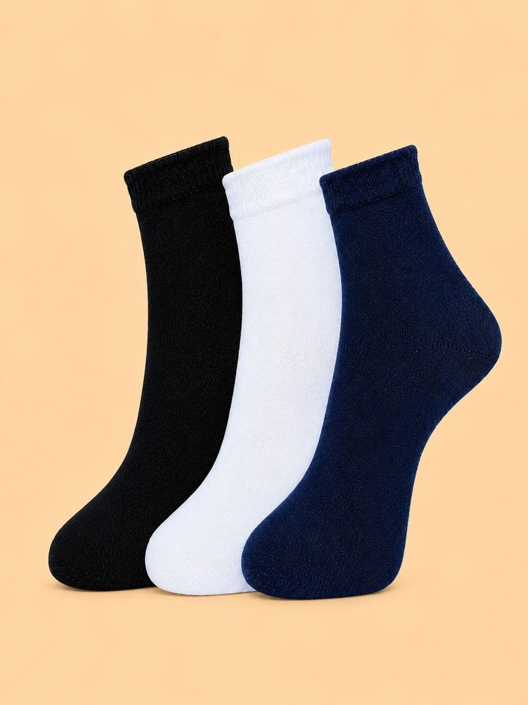 ADDOSSO Men Pack of 3 Cotton Assorted Ankle Length Socks - view 1