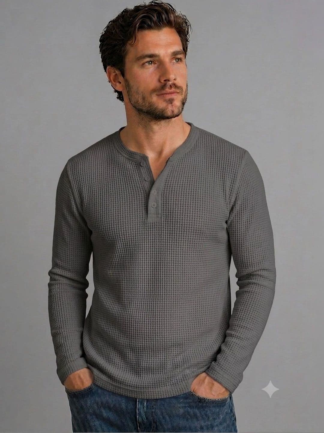 QUTUN Men Henley Neck Slim Fit T-shirt - view 1