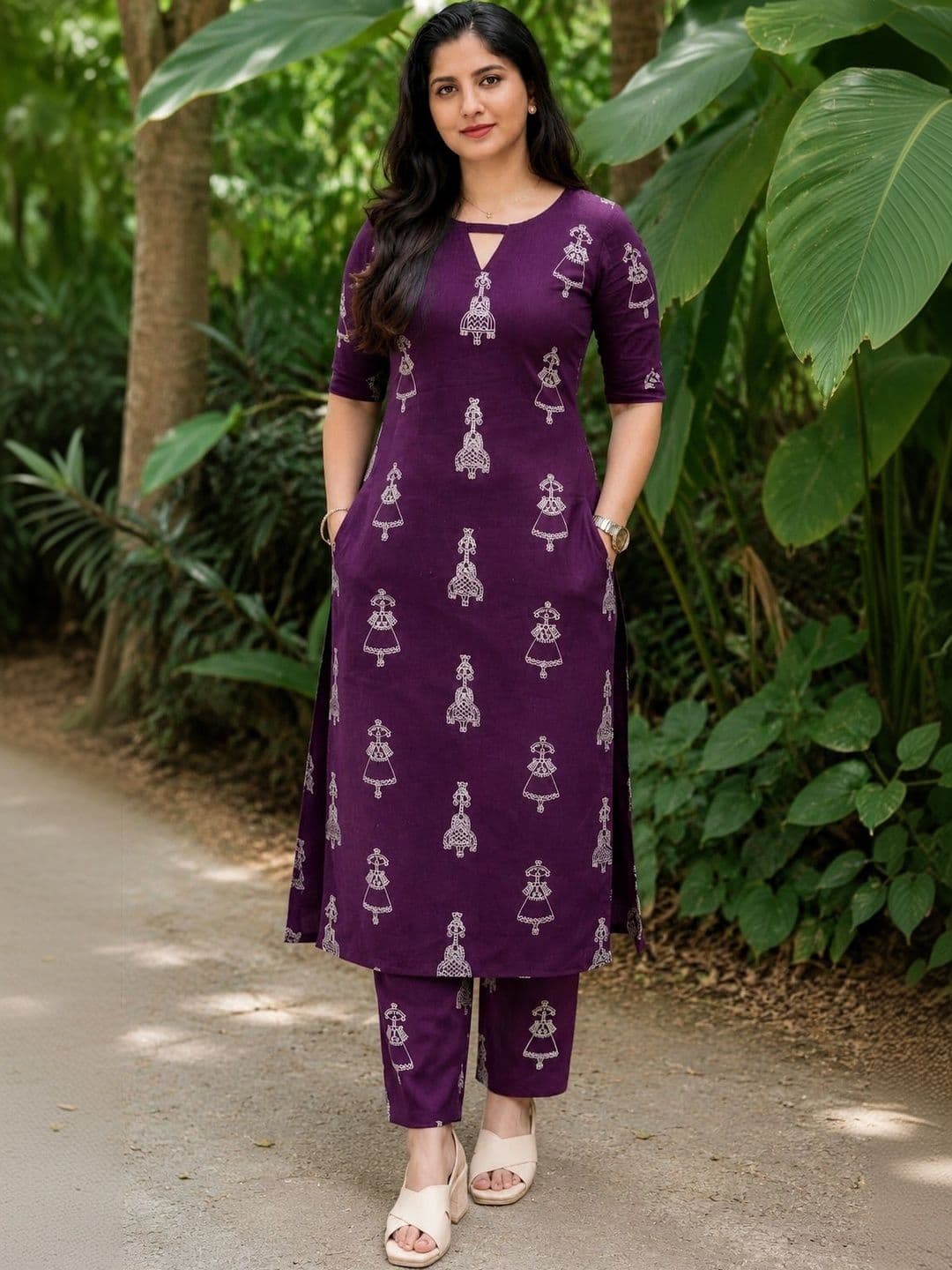 Apolyte Cotton Printed Tunic with Trousers thumbnail 2