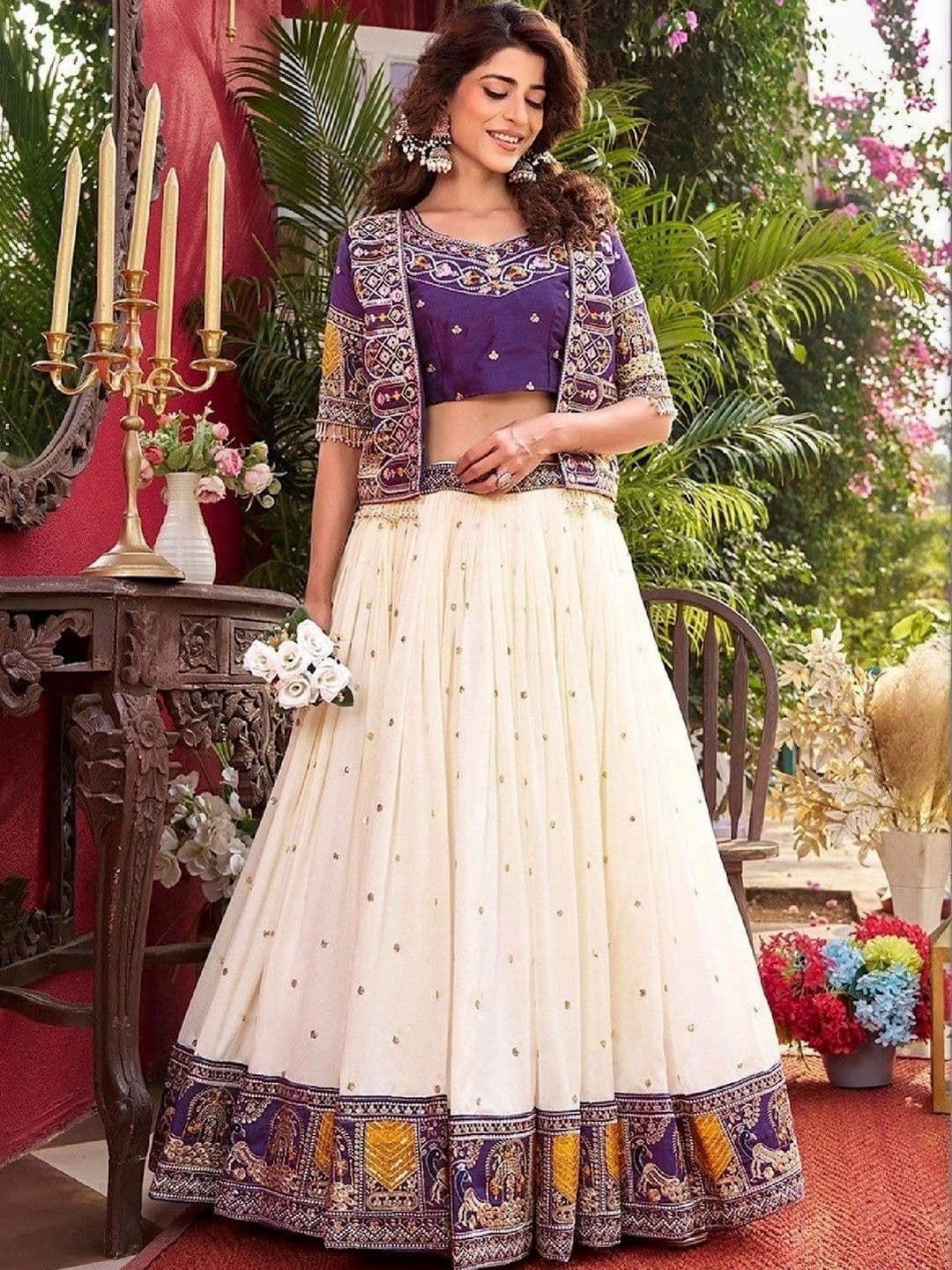 Shree Ram Creation  Women Embroidered Ready to Wear Lehenga & Blouse With Dupatta - view 1