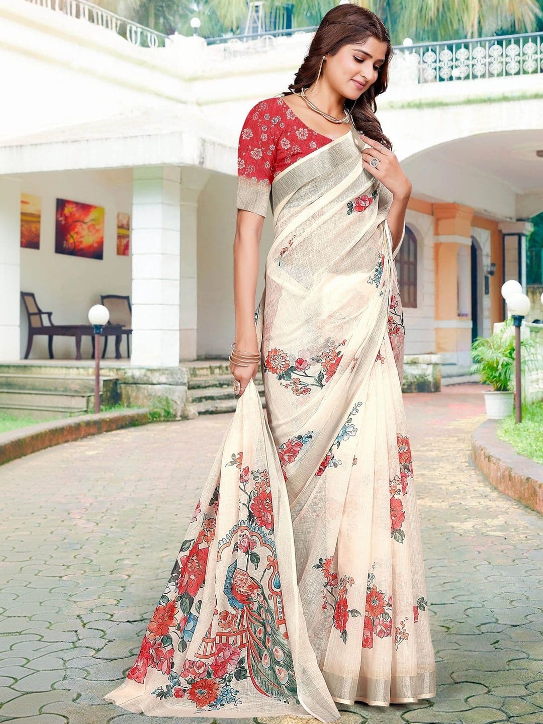 HERE&NOW Floral Saree thumbnail 5