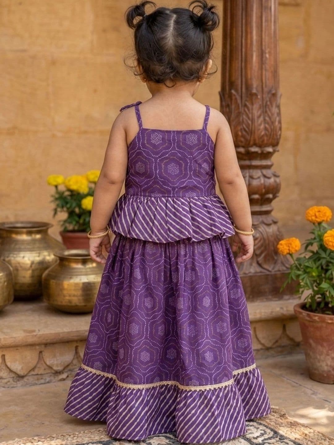 Sangria Girls Printed Ready to Wear Lehenga & thumbnail 2