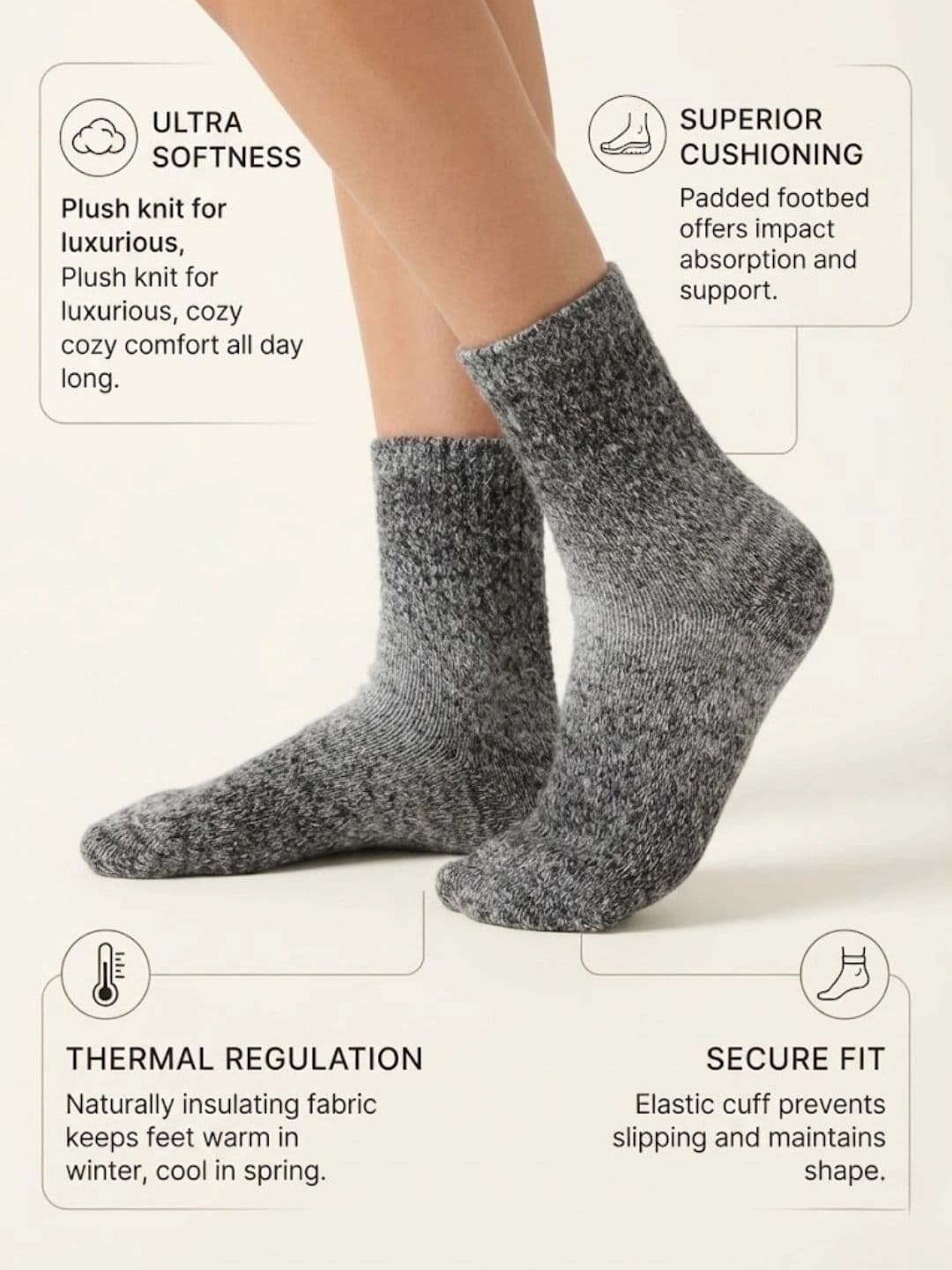 Cdeck Men Woolen Patterned Above Ankle Socks thumbnail 6