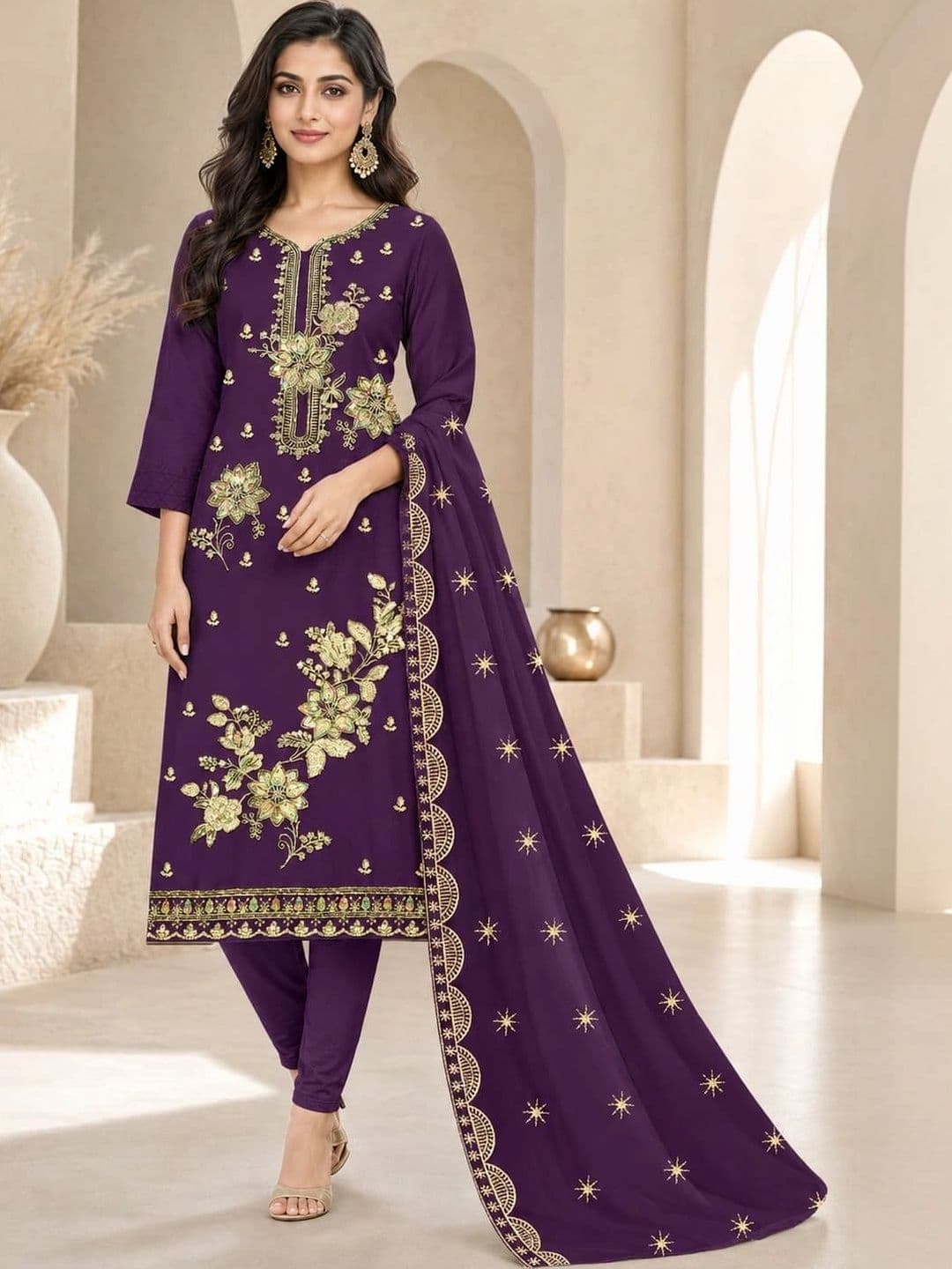 BHAIRAV TEX Embroidered Unstitched Dress Material - view 1
