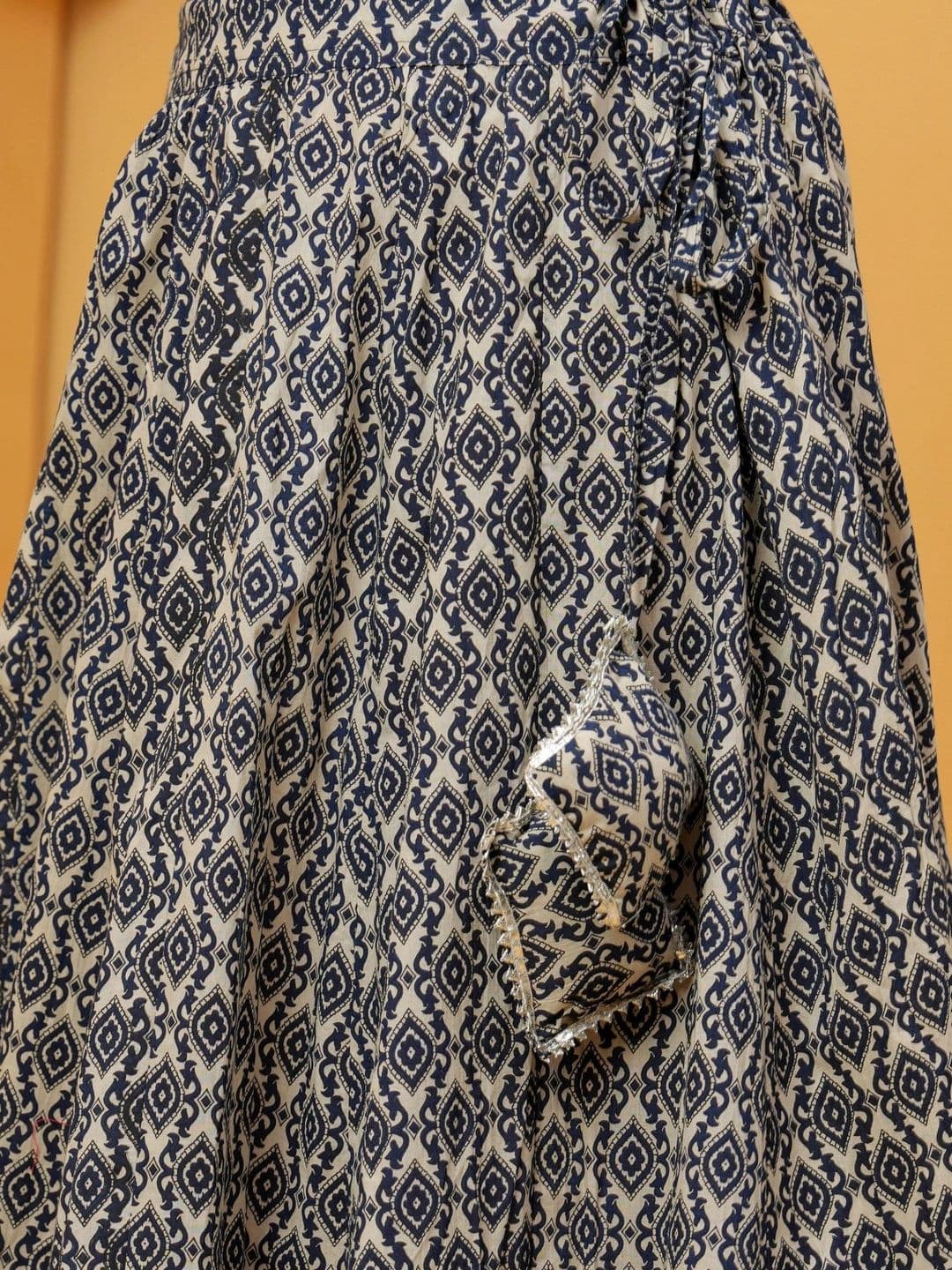 Maquien Women Cotton Cambric Geometric Maxi Flared Skirt thumbnail 3