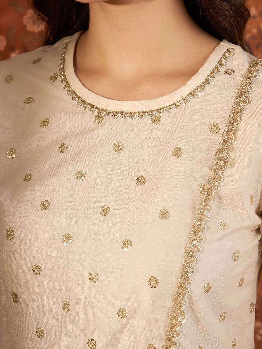 Sangria Embroidered Round Neck Kurta Sets thumbnail 4