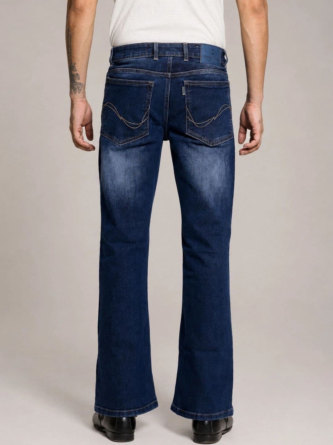Denimora Men Bootcut Mid-Rise Stretchable Jeans thumbnail 3