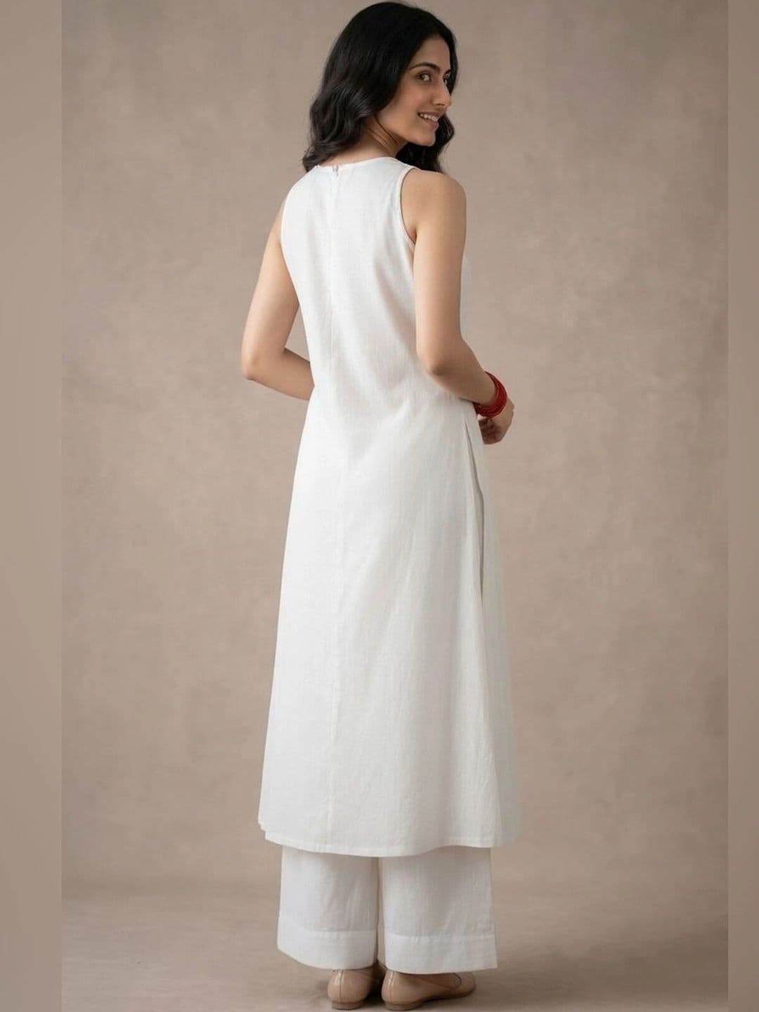 KALINI Women Regular Mirror Work Kurta with Palazzos thumbnail 5