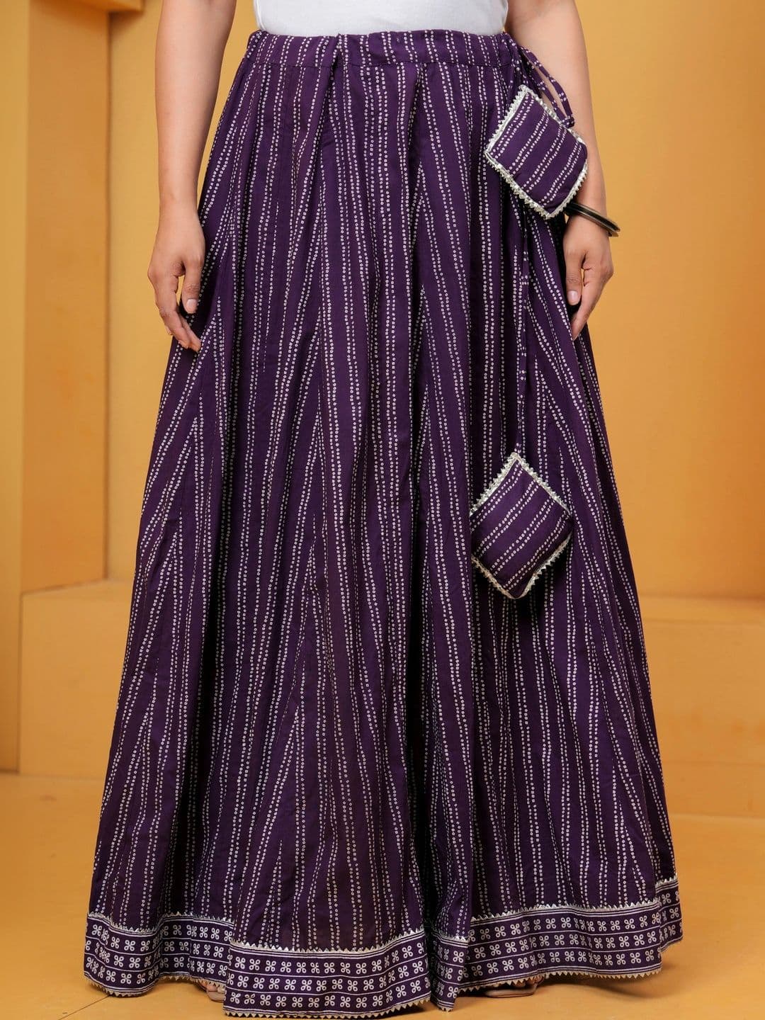 Maquien Women Cotton Cambric Abstract Maxi Flared Skirt thumbnail 6