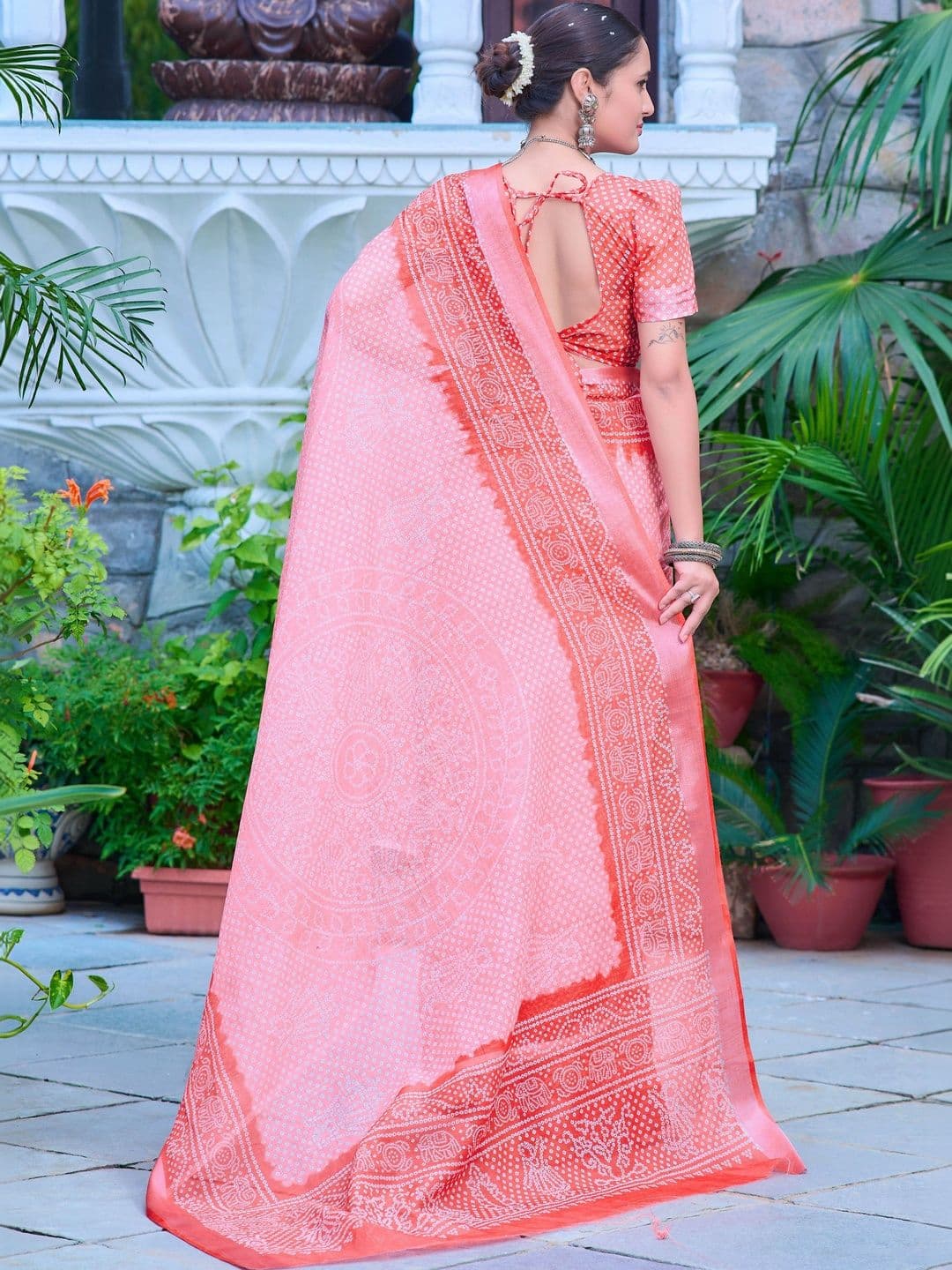 HERE&NOW Bandhani Saree thumbnail 5