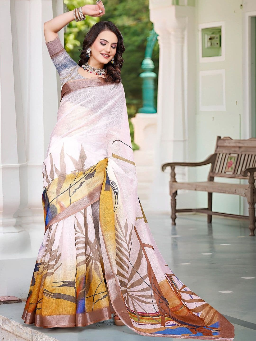 Maroosh Fusion Saree thumbnail 7