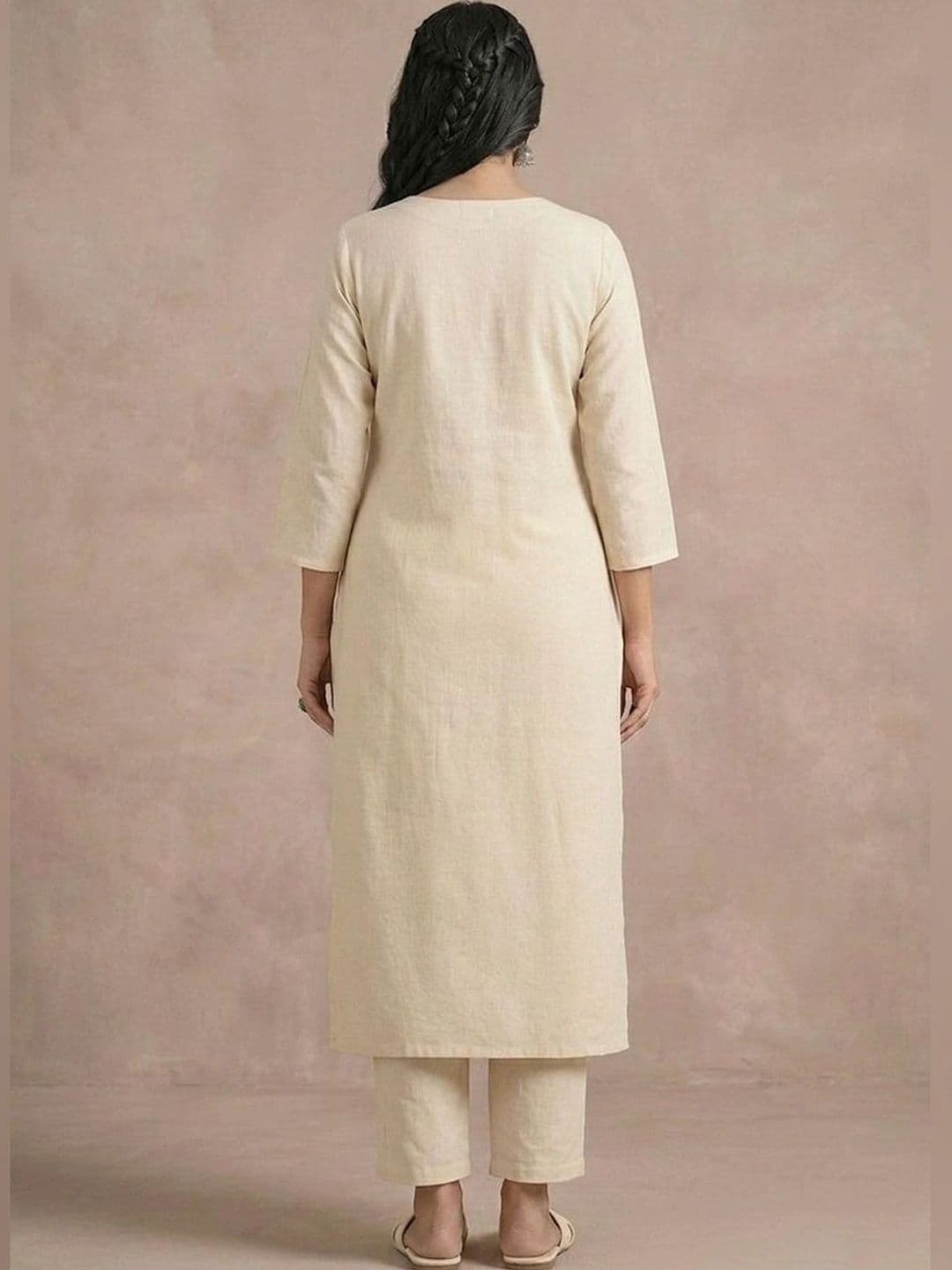 KALINI Women Floral Embroidered Regular Thread Work Kurta with Trousers thumbnail 3