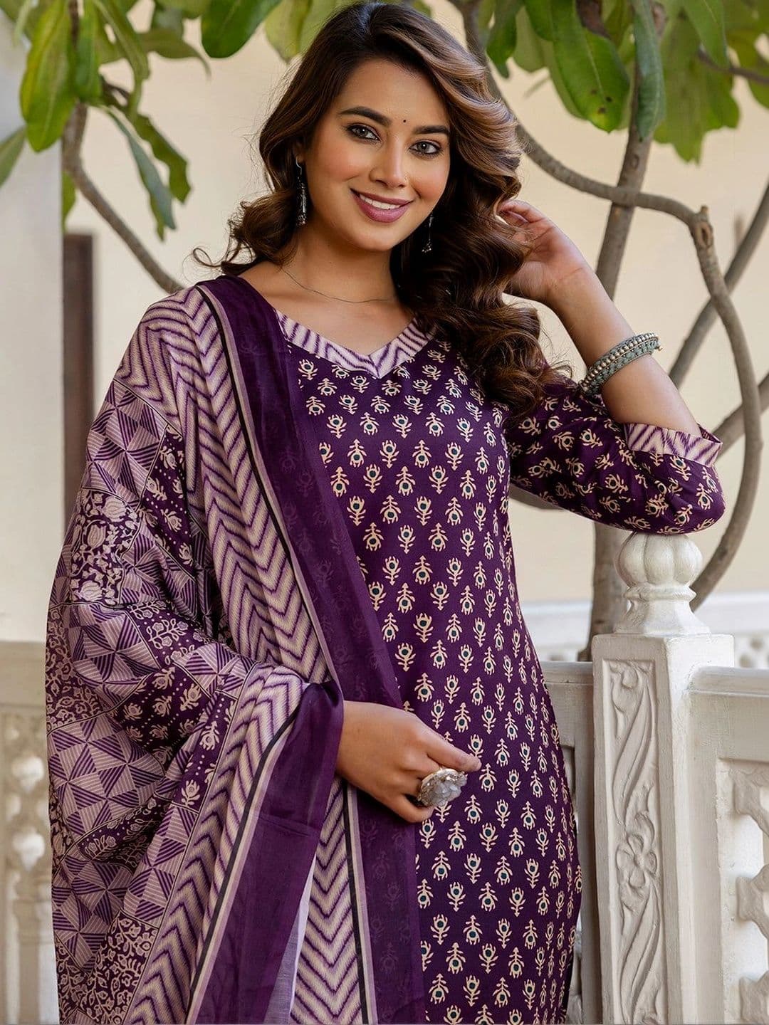 SANISA Women Ethnic Motifs Printed Regular Kurta with Trousers & With Dupatta thumbnail 6