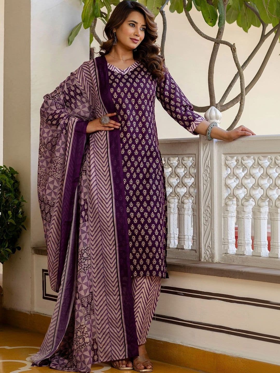 SANISA Women Ethnic Motifs Printed Regular Kurta with Trousers & With Dupatta thumbnail 5