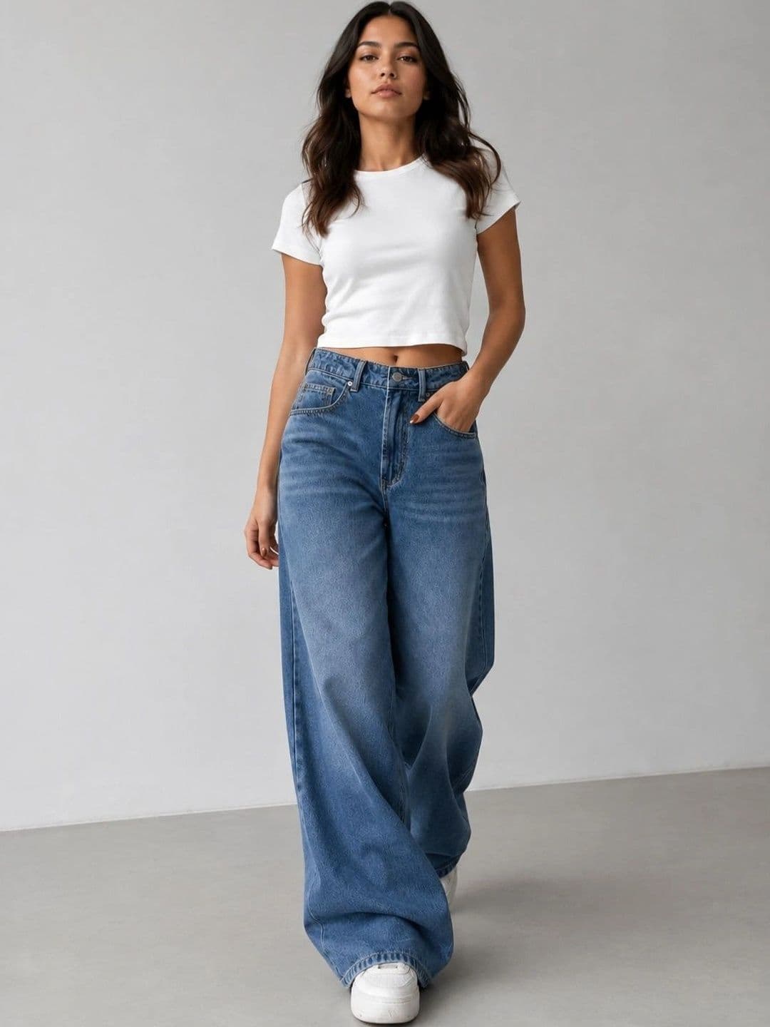 PINKLIT Women Wide Leg High-Rise Light Fade Jeans thumbnail 2