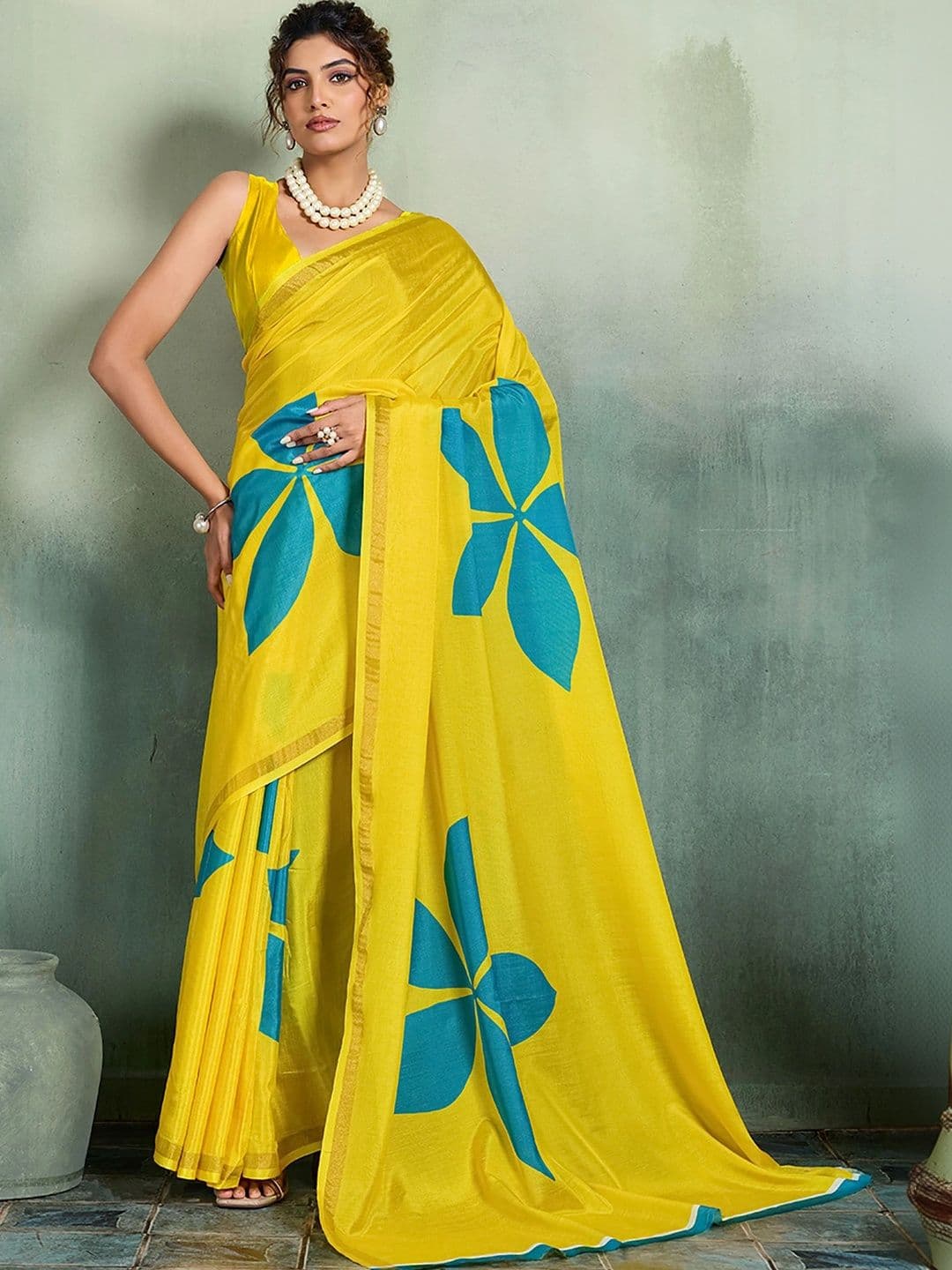 KALINI Designer Block Print Saree - view 1