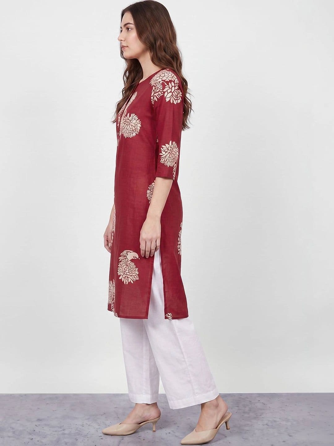 Melange by Lifestyle Women Floral Printed Floral Kurta thumbnail 2