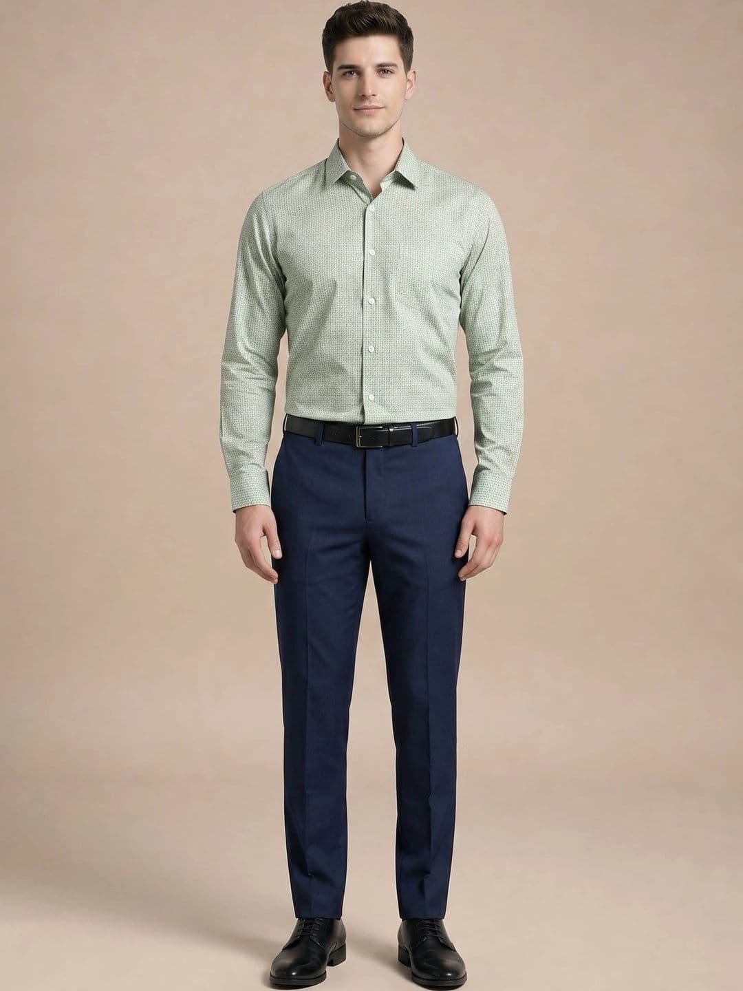 Turtle Men Standard Slim Fit Micro Checks Checked Formal Shirt thumbnail 6