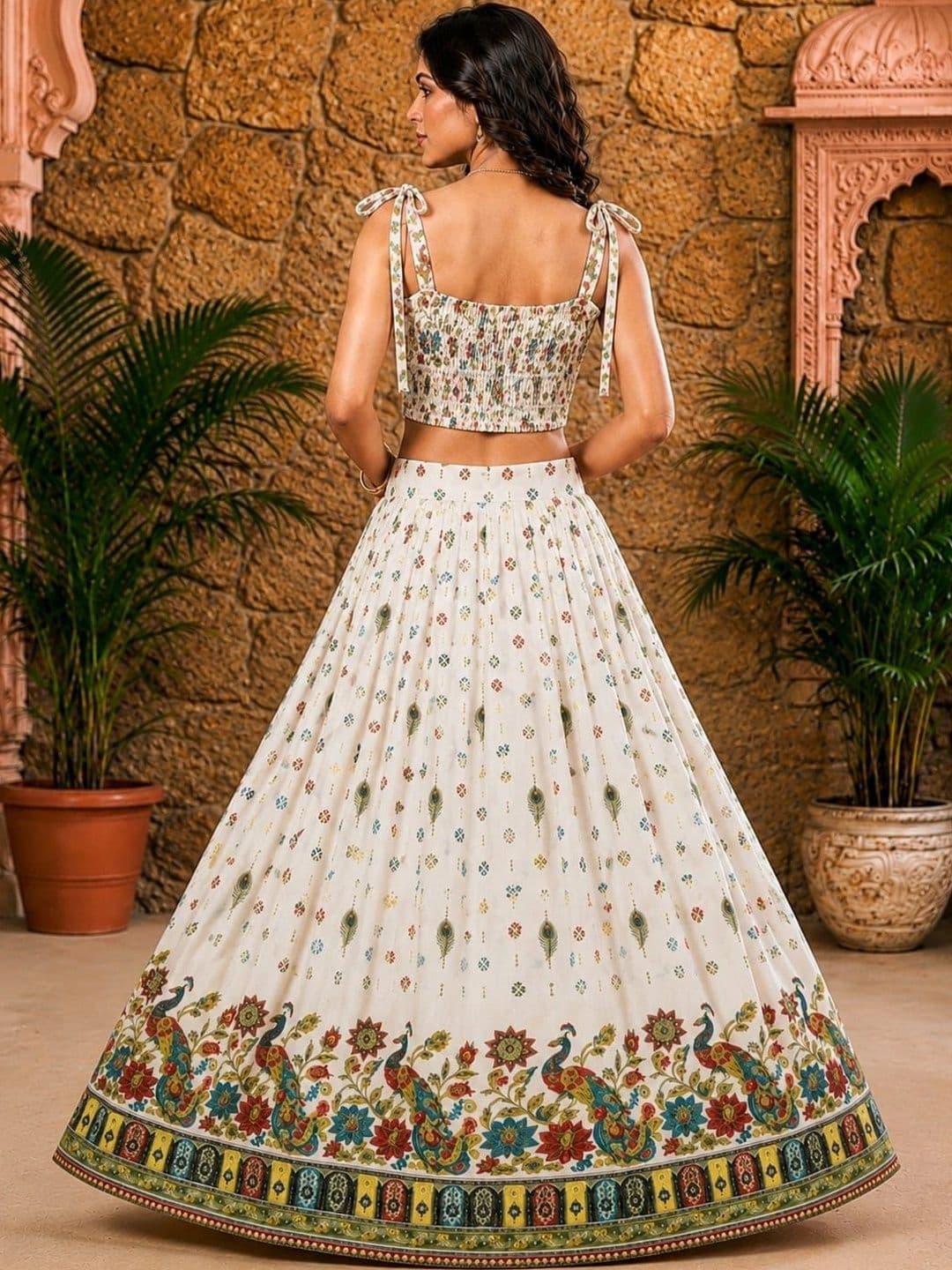 JK STORES Printed Ready to Wear Lehenga & thumbnail 2