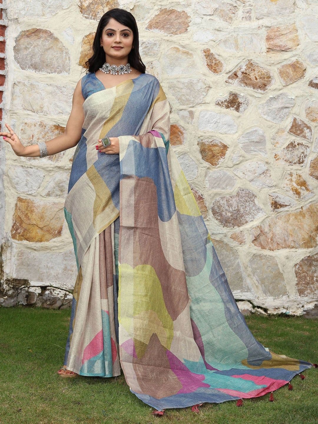 HERE&NOW Silk Cotton Handloom Saree - view 1