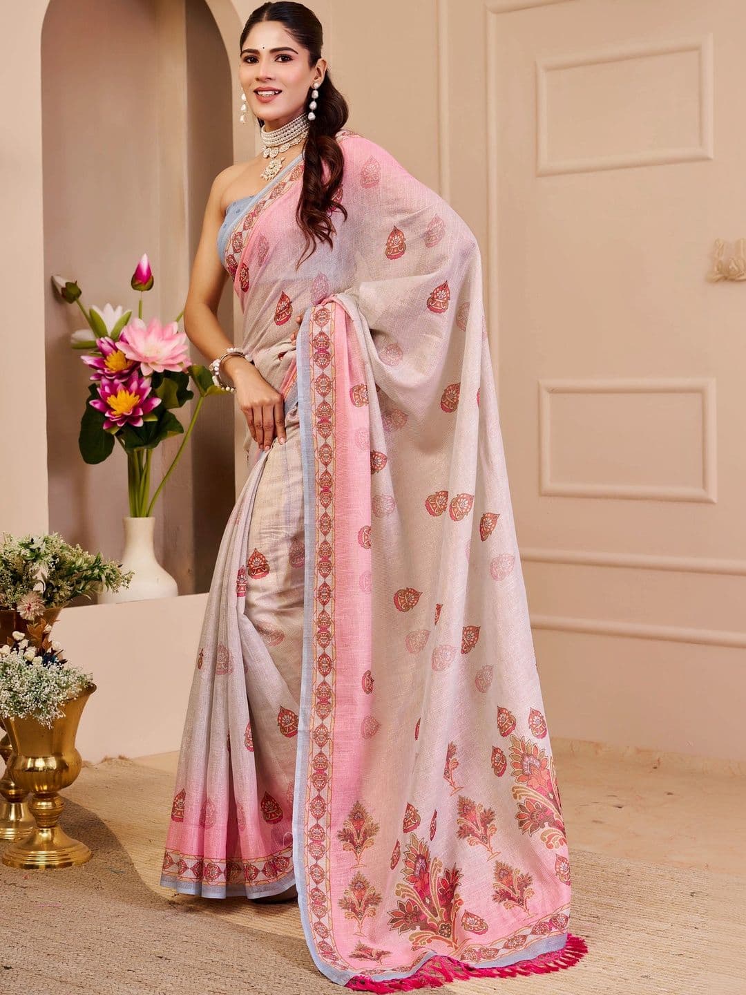 HERE&NOW Paisley Silk Cotton Handloom Saree thumbnail 2
