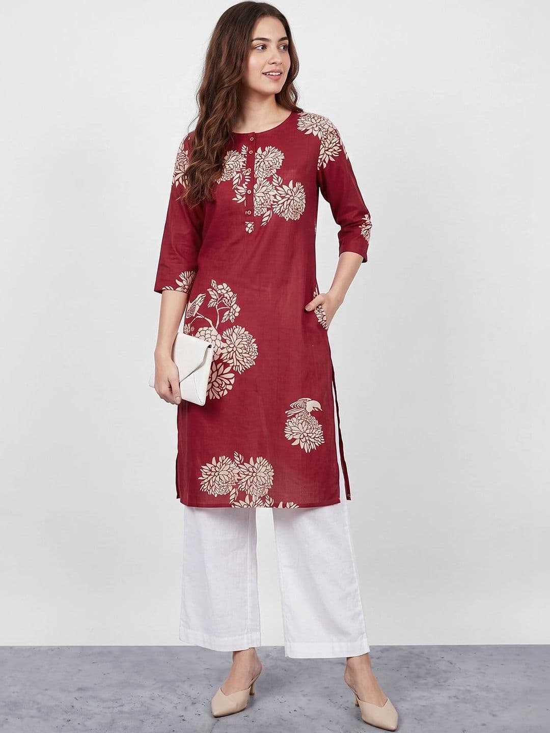 Melange by Lifestyle Women Floral Printed Floral Kurta thumbnail 4