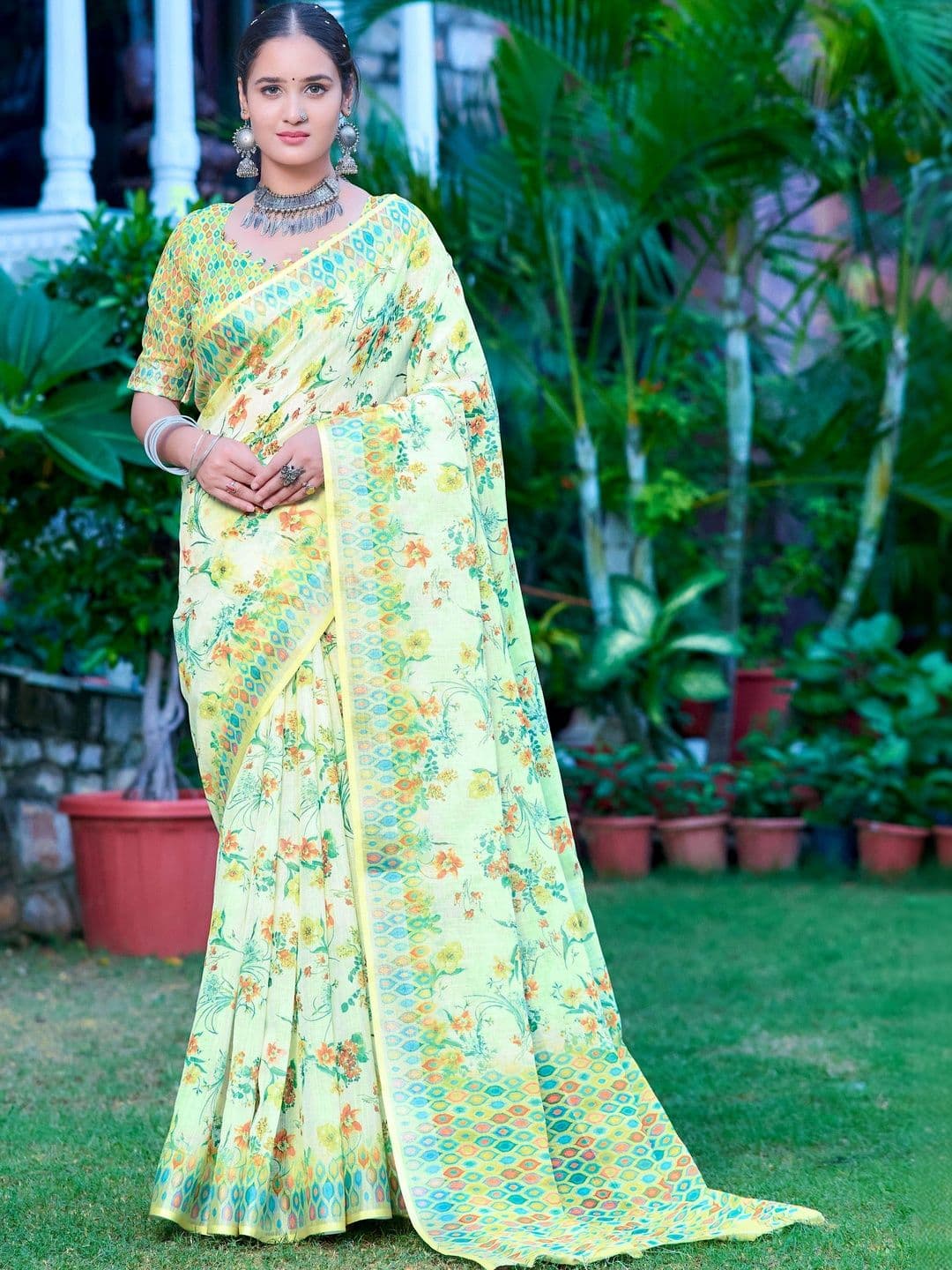 MANVAA Floral Saree - view 1