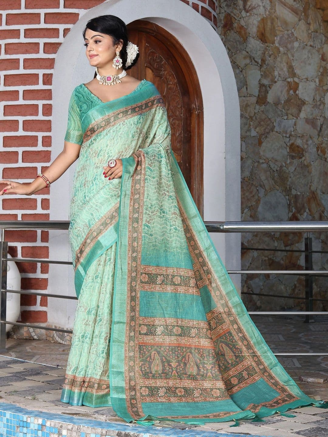 Maroosh Silk Cotton Handloom Saree thumbnail 3