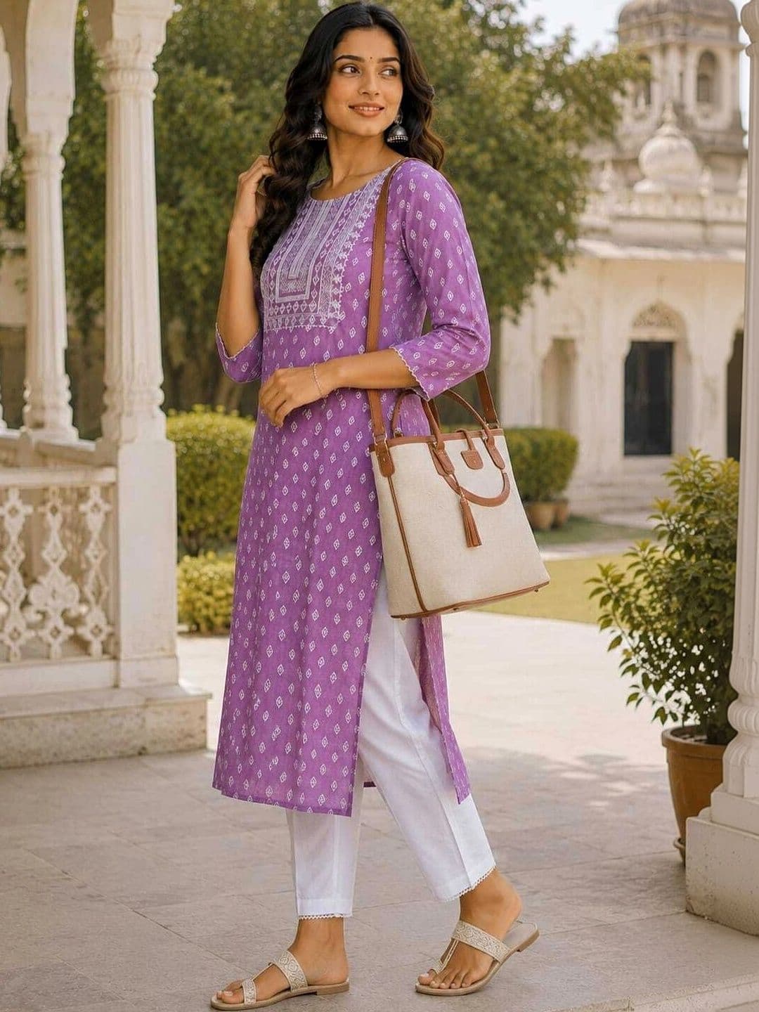 Vogue by Avantika Women Ethnic Motifs Printed Thread Work Indie Prints Kurta thumbnail 3