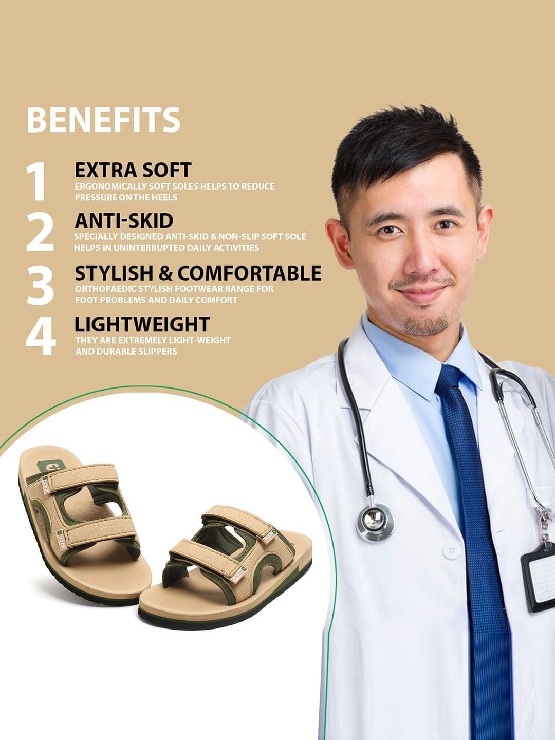 DOCTOR HEALTH SUPER SOFT  Men Thong Flip-Flops thumbnail 5