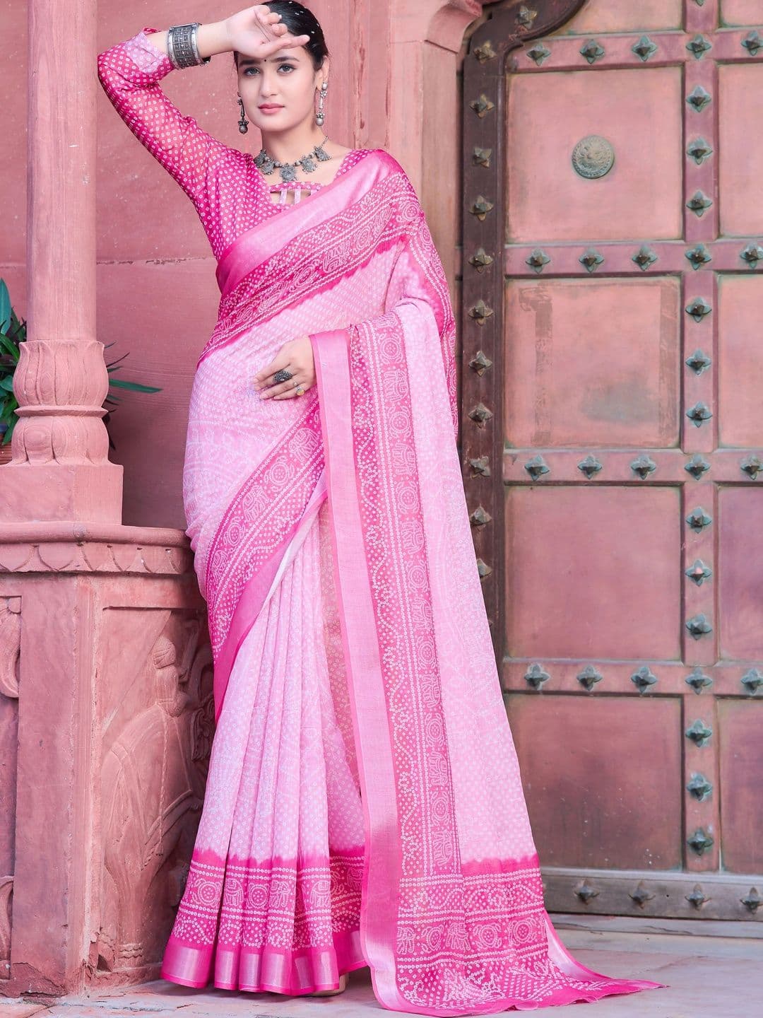 Maroosh Bandhani Saree thumbnail 5
