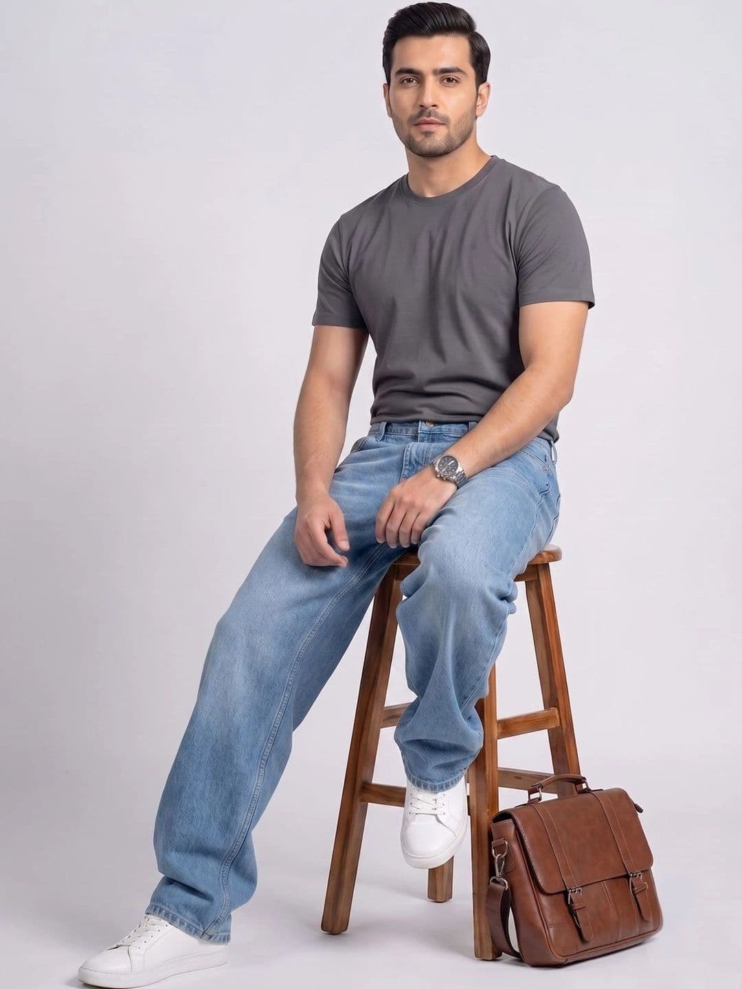 BELANO Men Comfort Mid-Rise Light Fade Stretchable Jeans - view 1