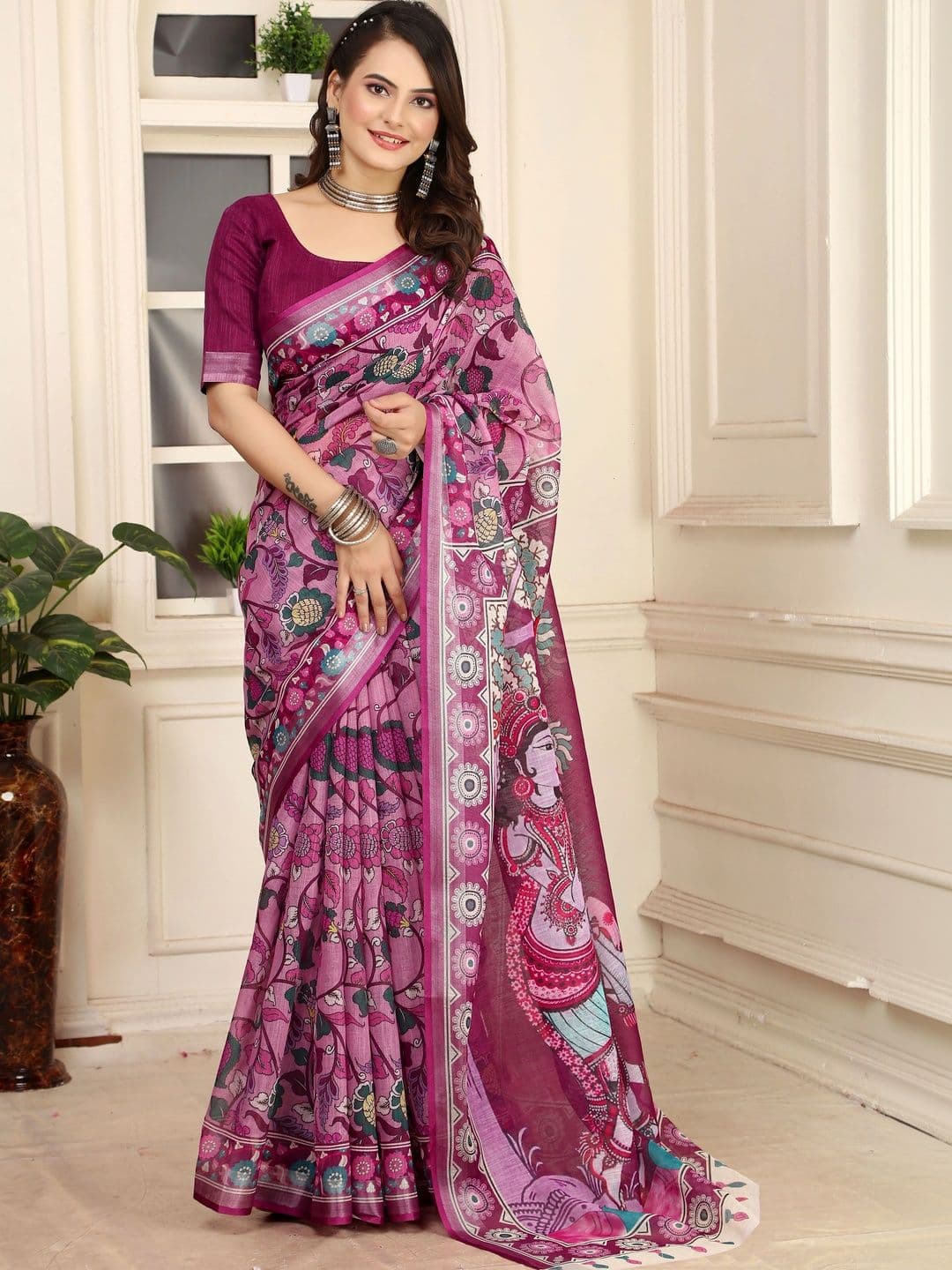 MANVAA Floral Saree thumbnail 5
