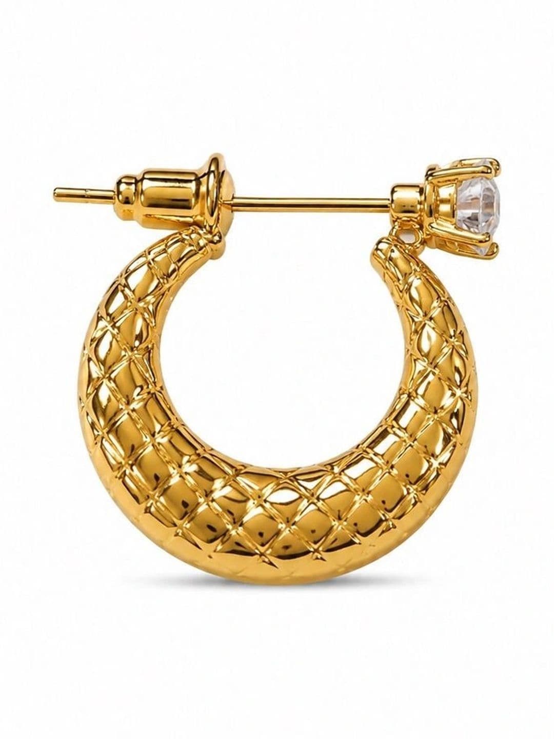 Adhvik Crescent Shaped Half Hoop Earrings thumbnail 3