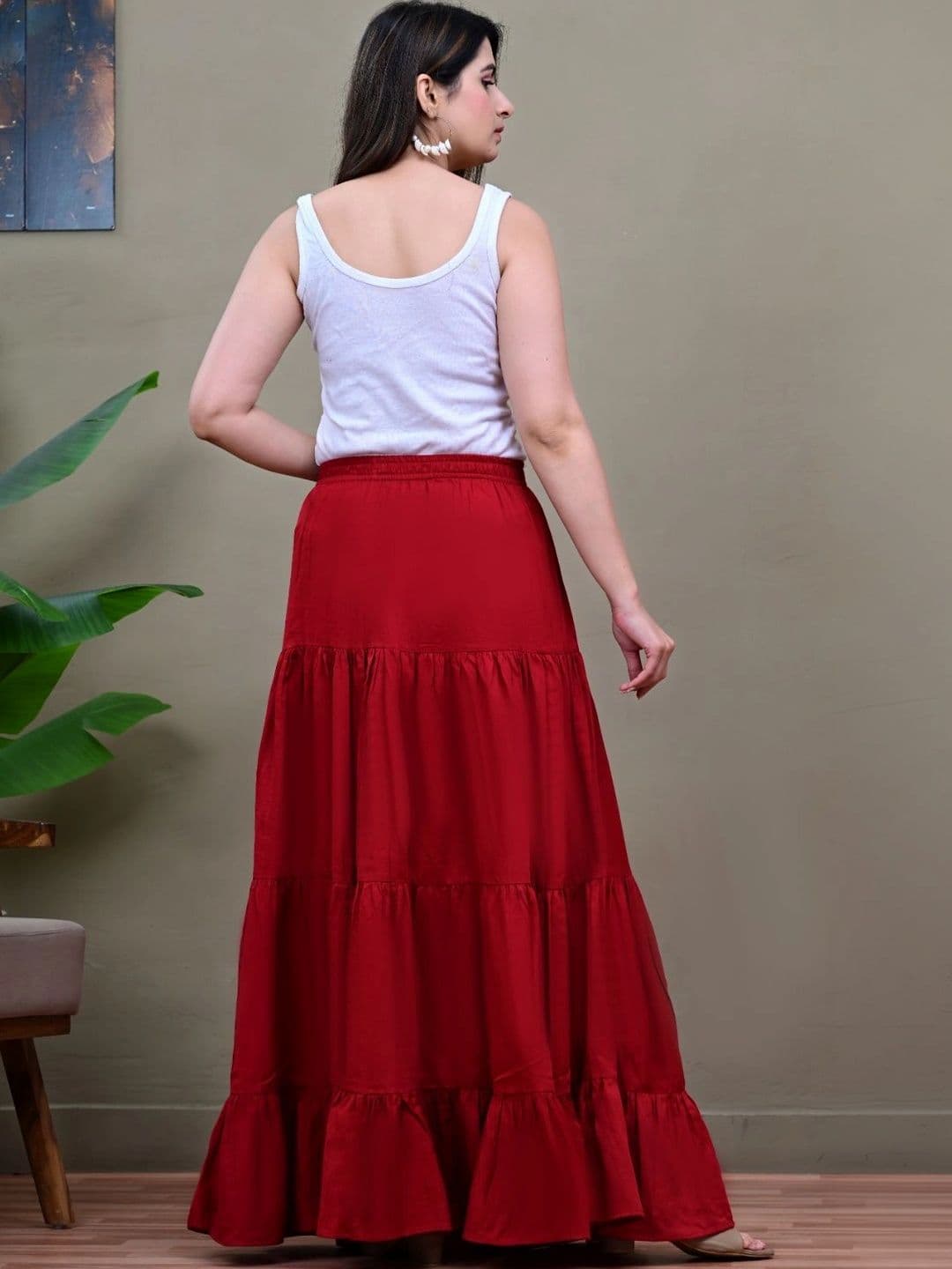 KELWA Women Tiered Maxi Tiered Skirt thumbnail 5