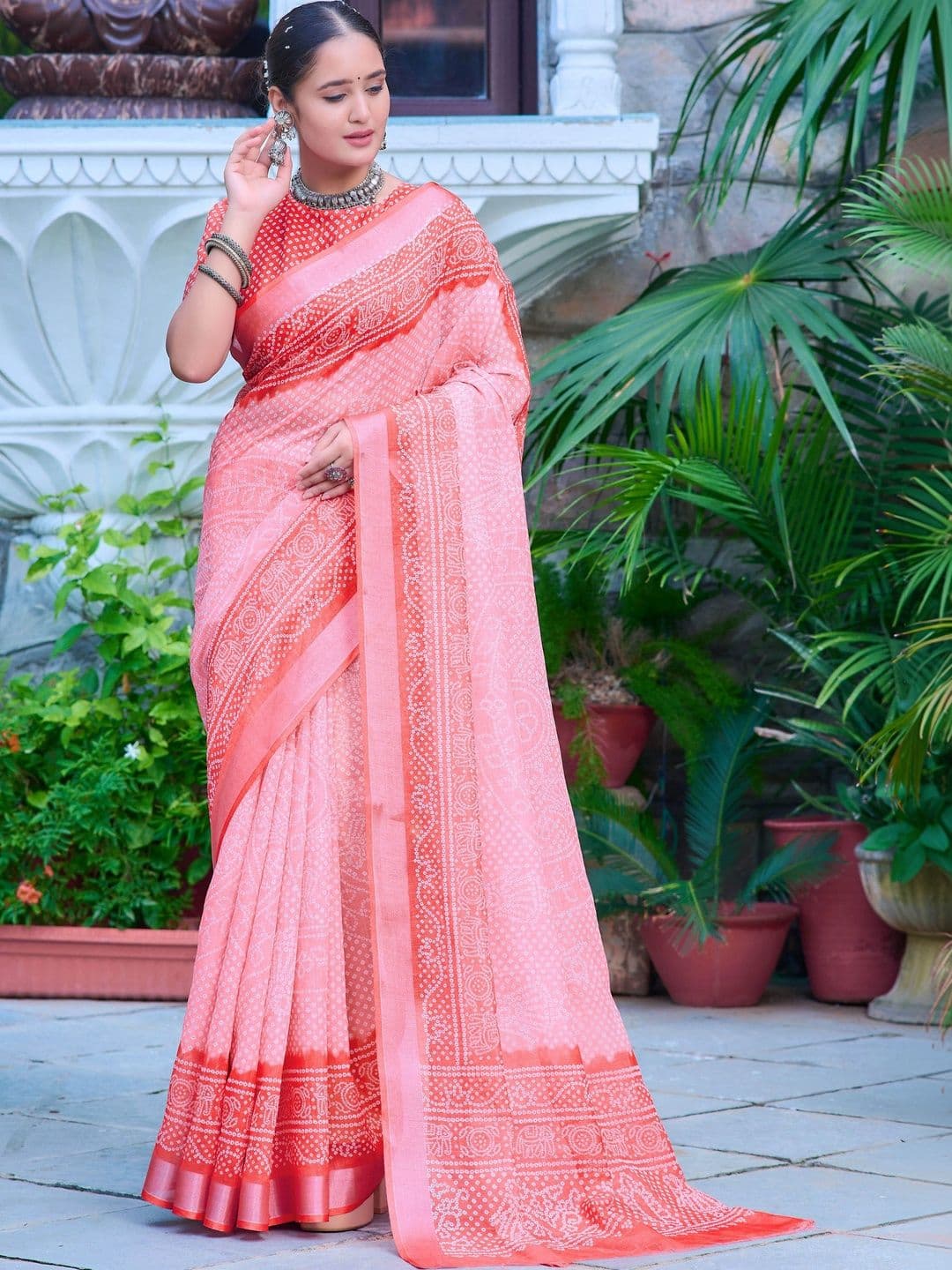 HERE&NOW Bandhani Saree - view 1