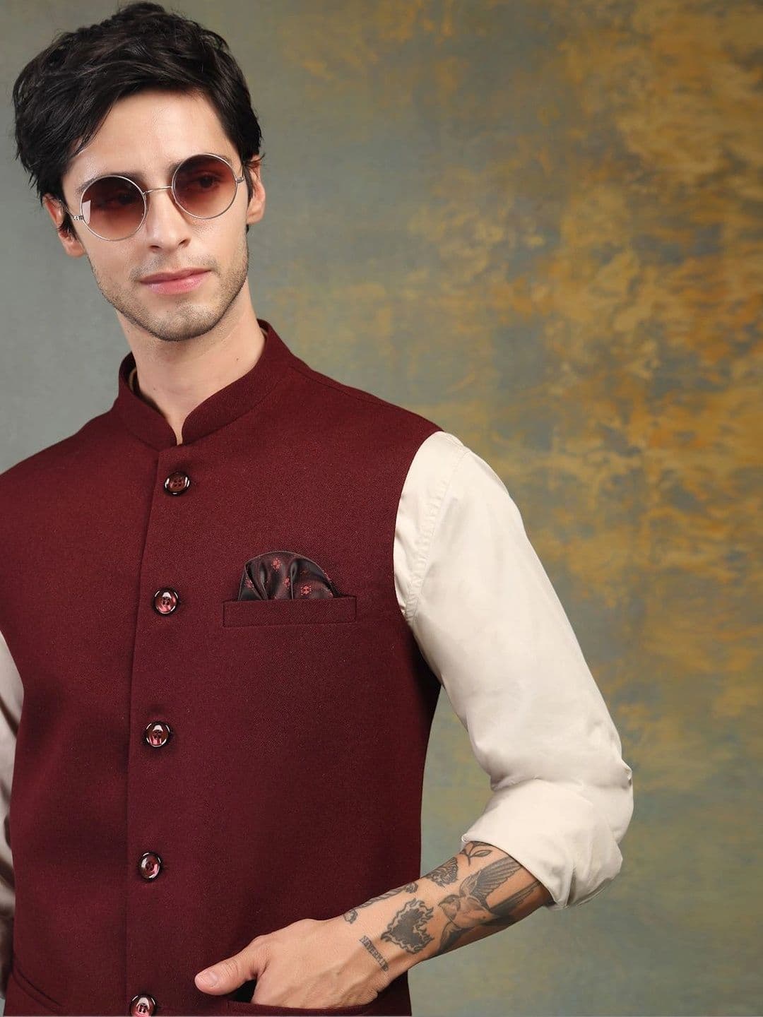 Badoliya & Sons Pure Wool Woven Nehru Jackets thumbnail 5