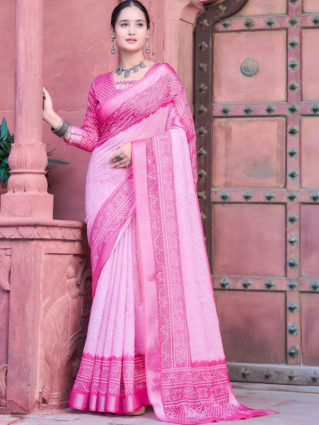 MANVAA Bandhani Saree - view 1