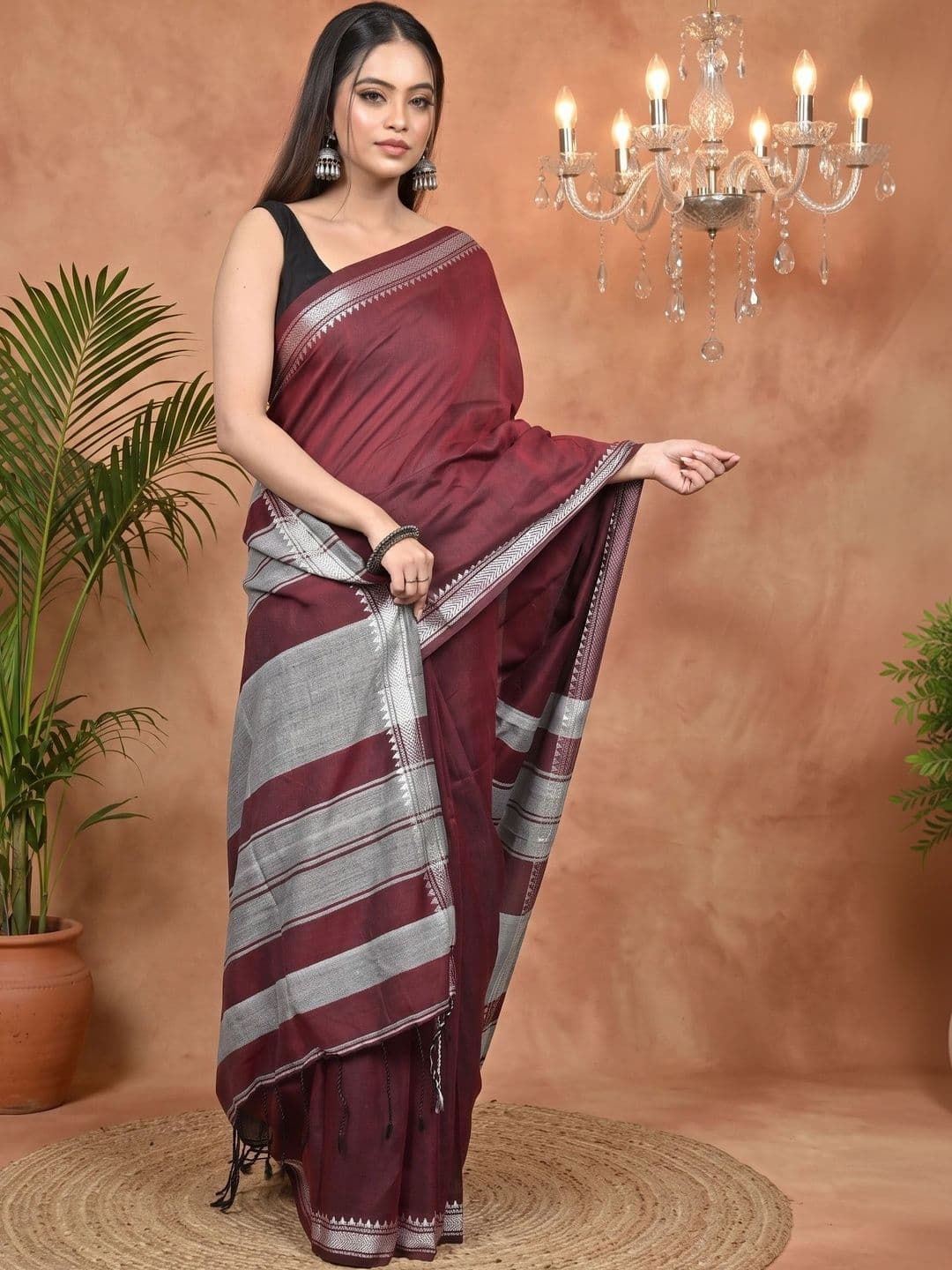 GitAsit Women Pure Cotton Handloom Taant Saree thumbnail 7