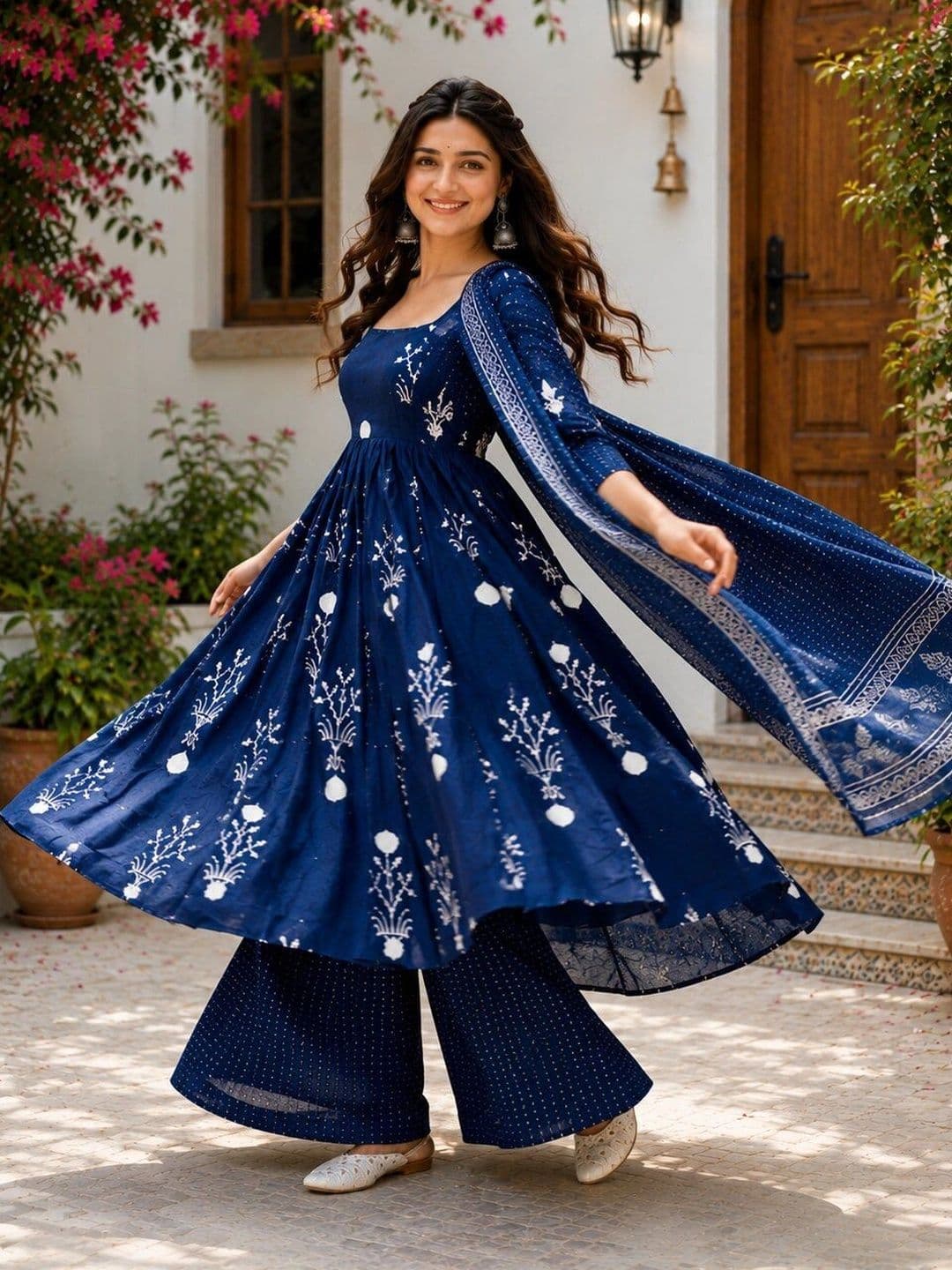 Chhipa Prints Women Ethnic Motifs Printed Empire Kurta with Palazzos & With Dupatta thumbnail 2