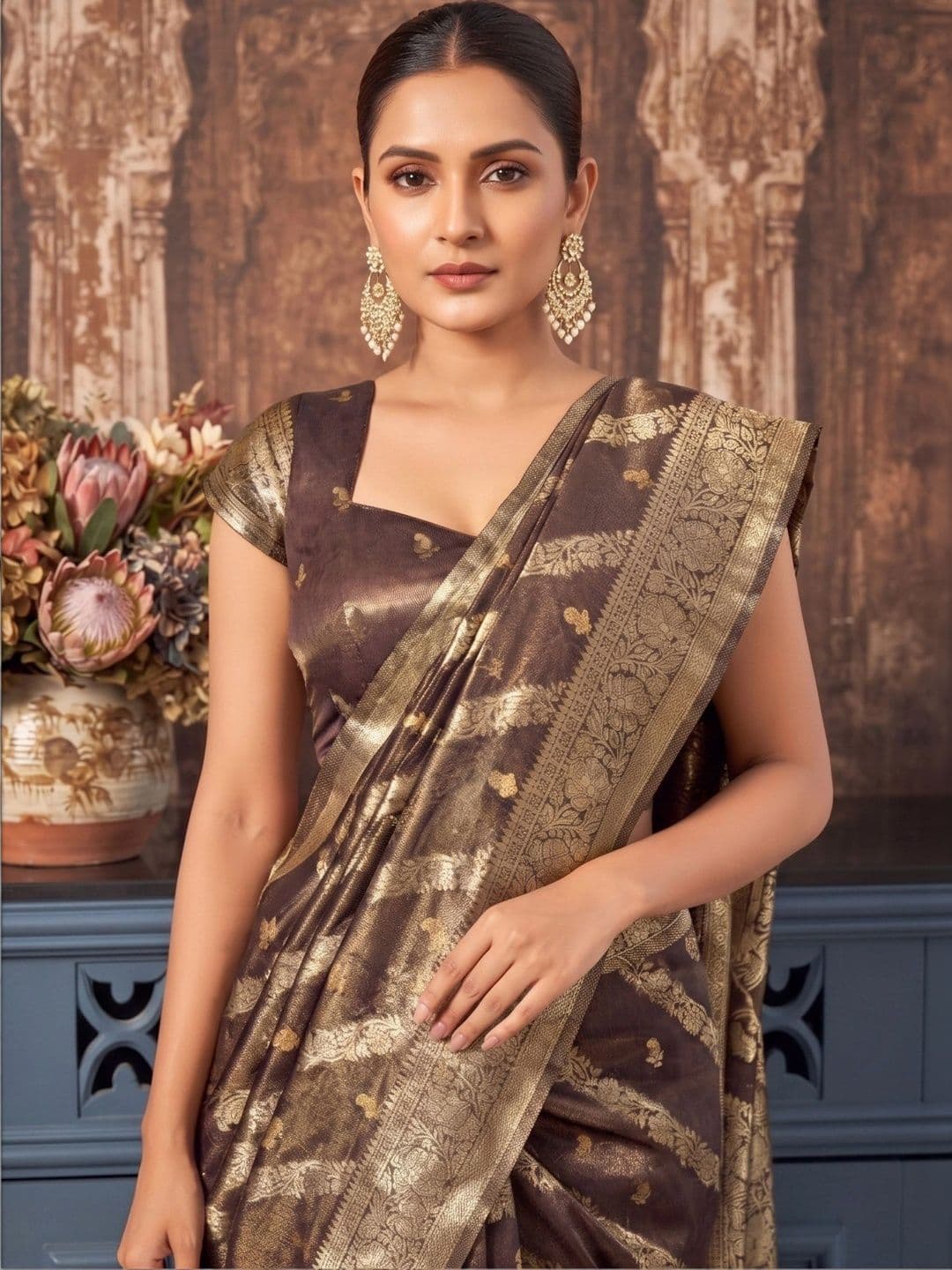 MONJOLIKA FASHION Woven Design Zari Silk Blend Designer Bomkai silk Saree thumbnail 2
