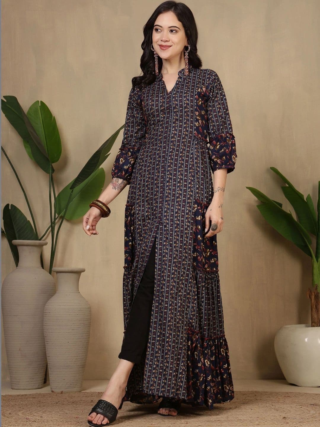 Sangria Women Ethnic Motifs Printed Anarkali Kurta thumbnail 6