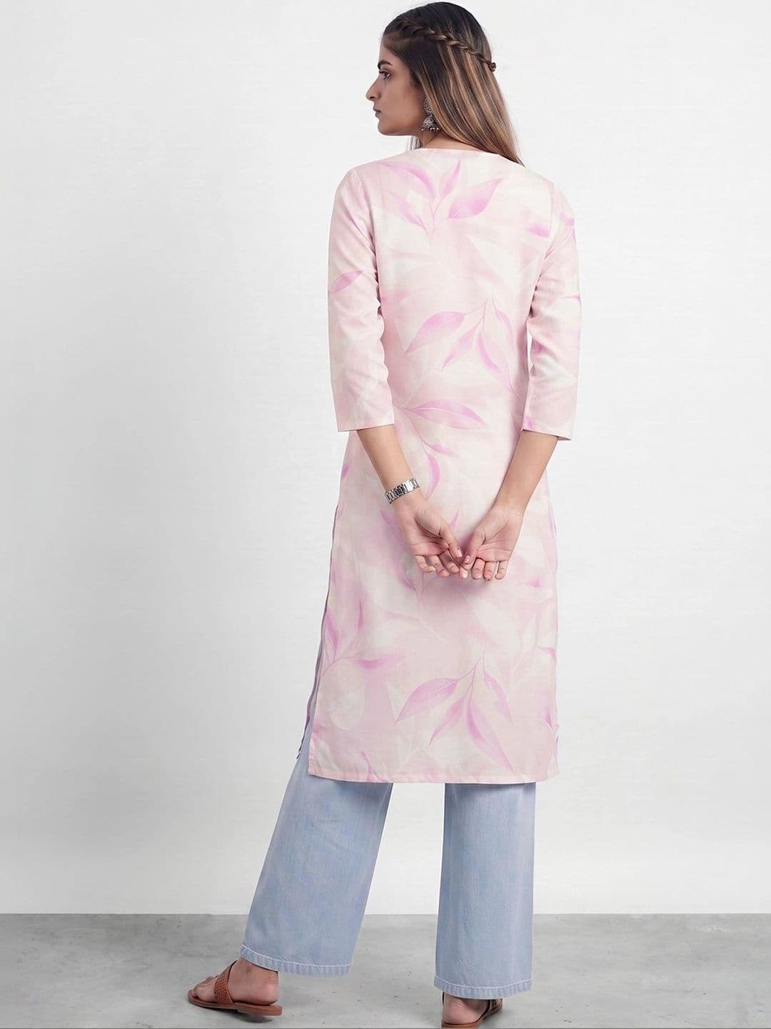 Melange by Lifestyle Women Floral Printed Pastels Kurta thumbnail 5
