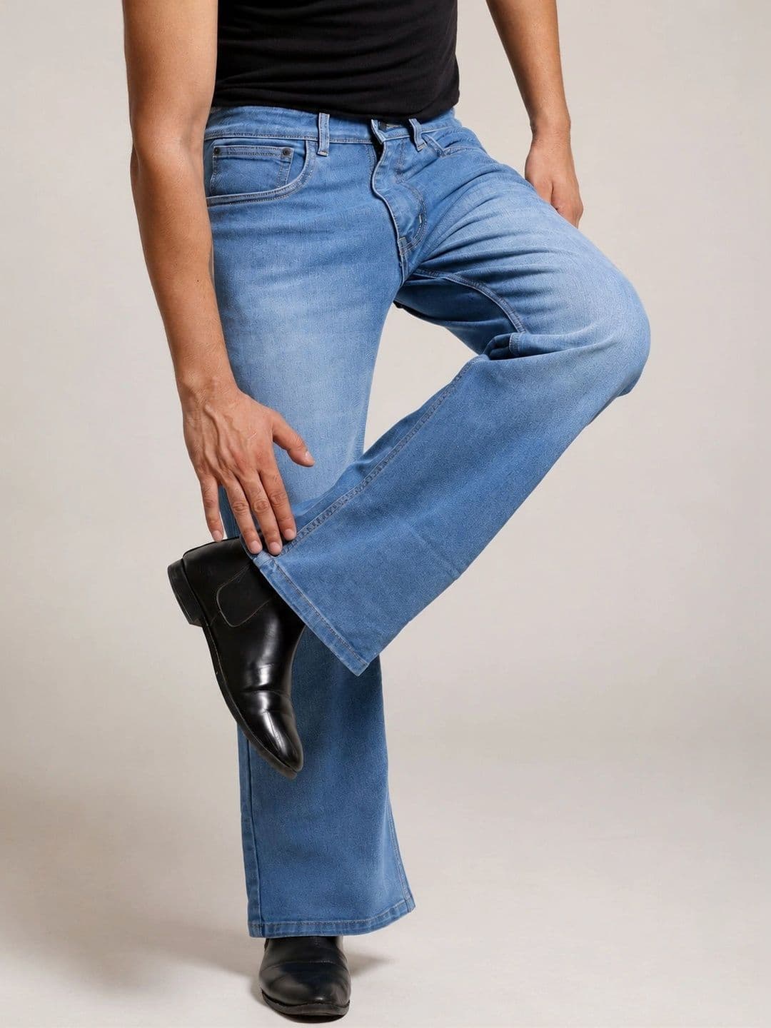 Denimora Men Bootcut Mid-Rise Stretchable Jeans thumbnail 7