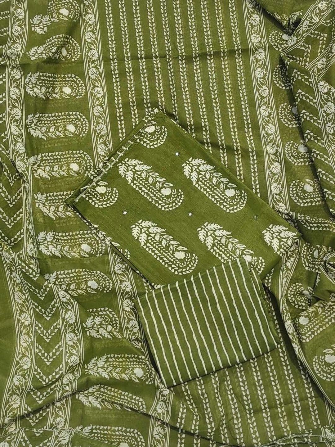 FAB JUNCTION Printed Pure Cotton Unstitched Dress Material thumbnail 2