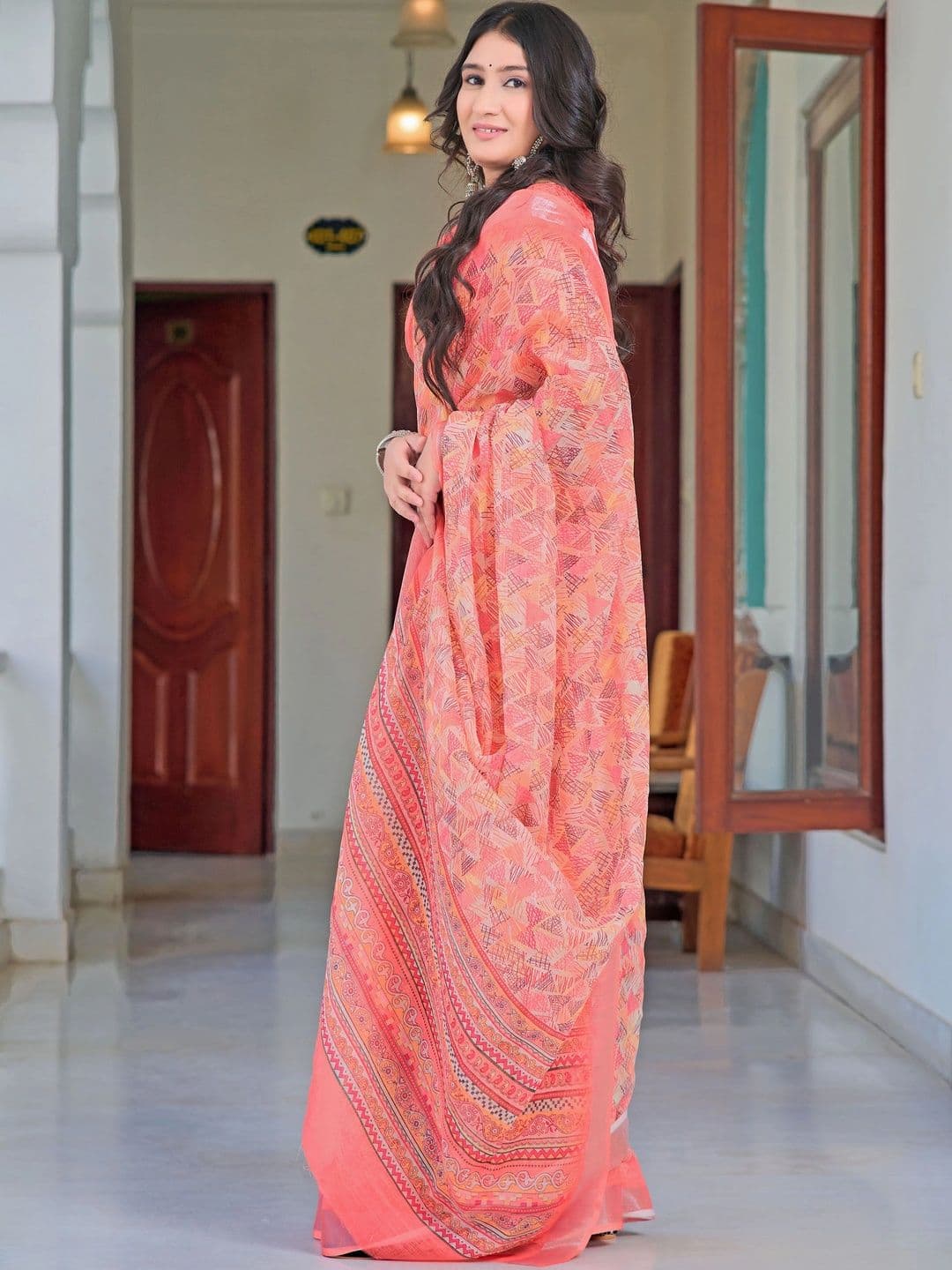 Maroosh Floral Saree thumbnail 6