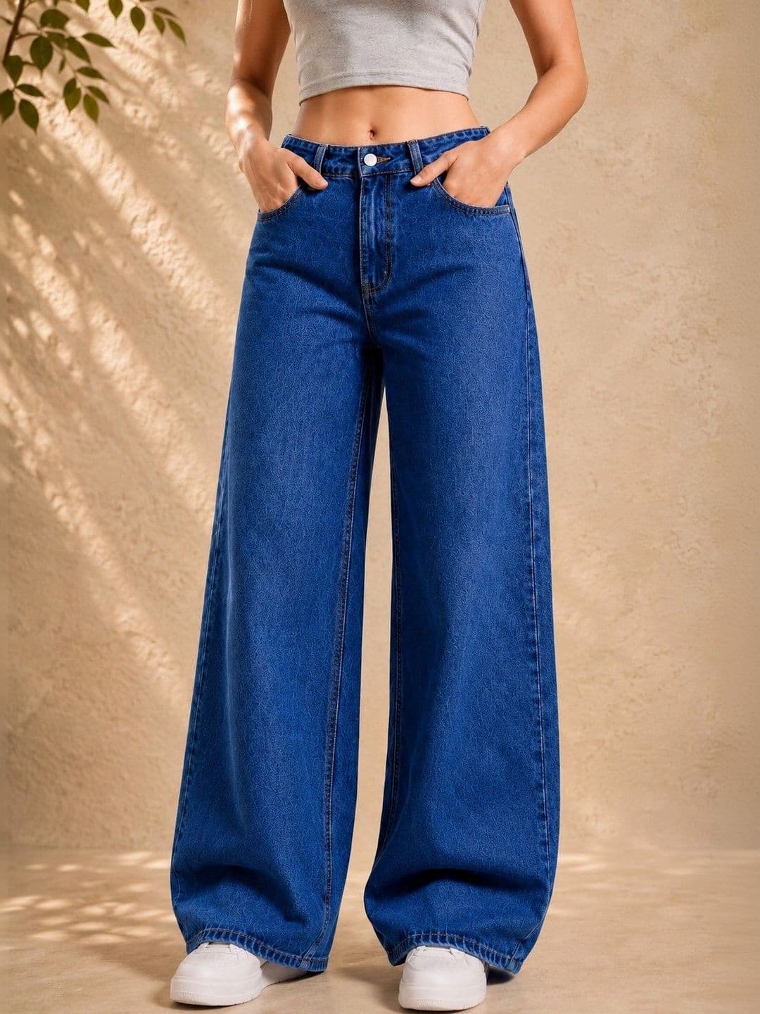 DressBerry Women Comfort Wide Leg High-Rise Light Fade Stretchable Jeans - view 1